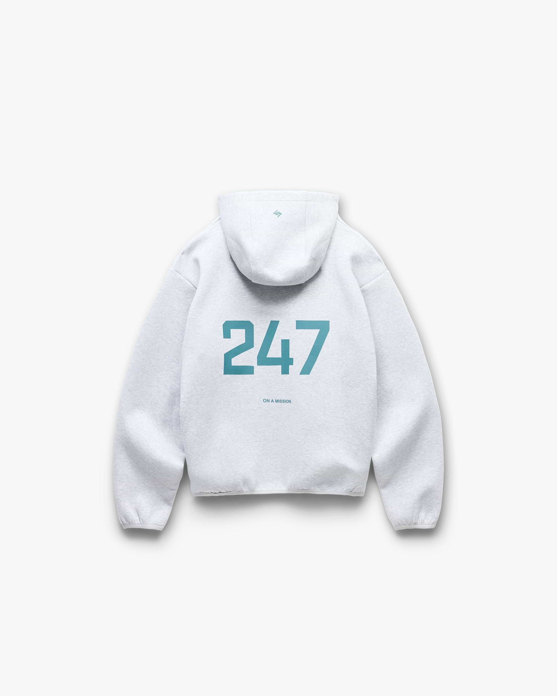 247 Form Zip Hoodie - Grey Marl