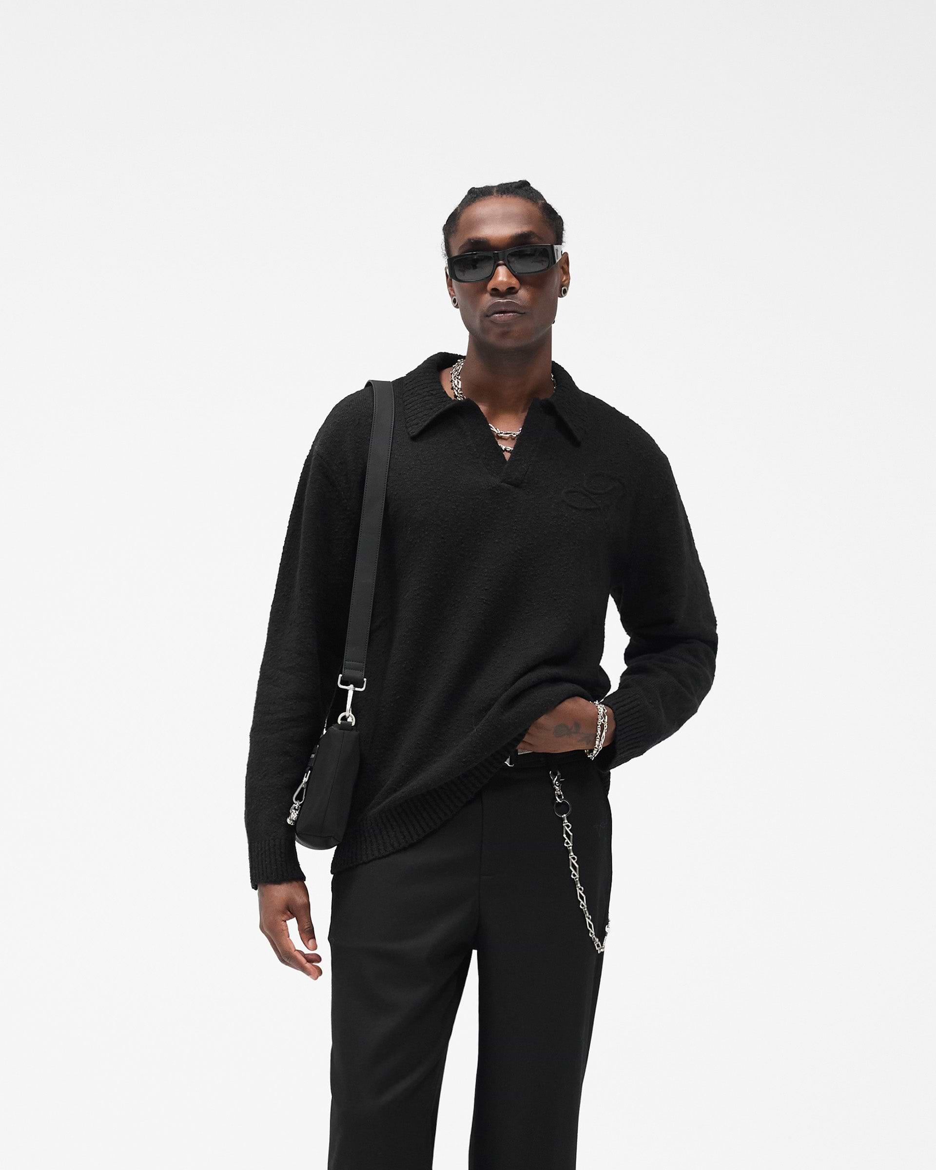 Knitted Polo - Jet Black