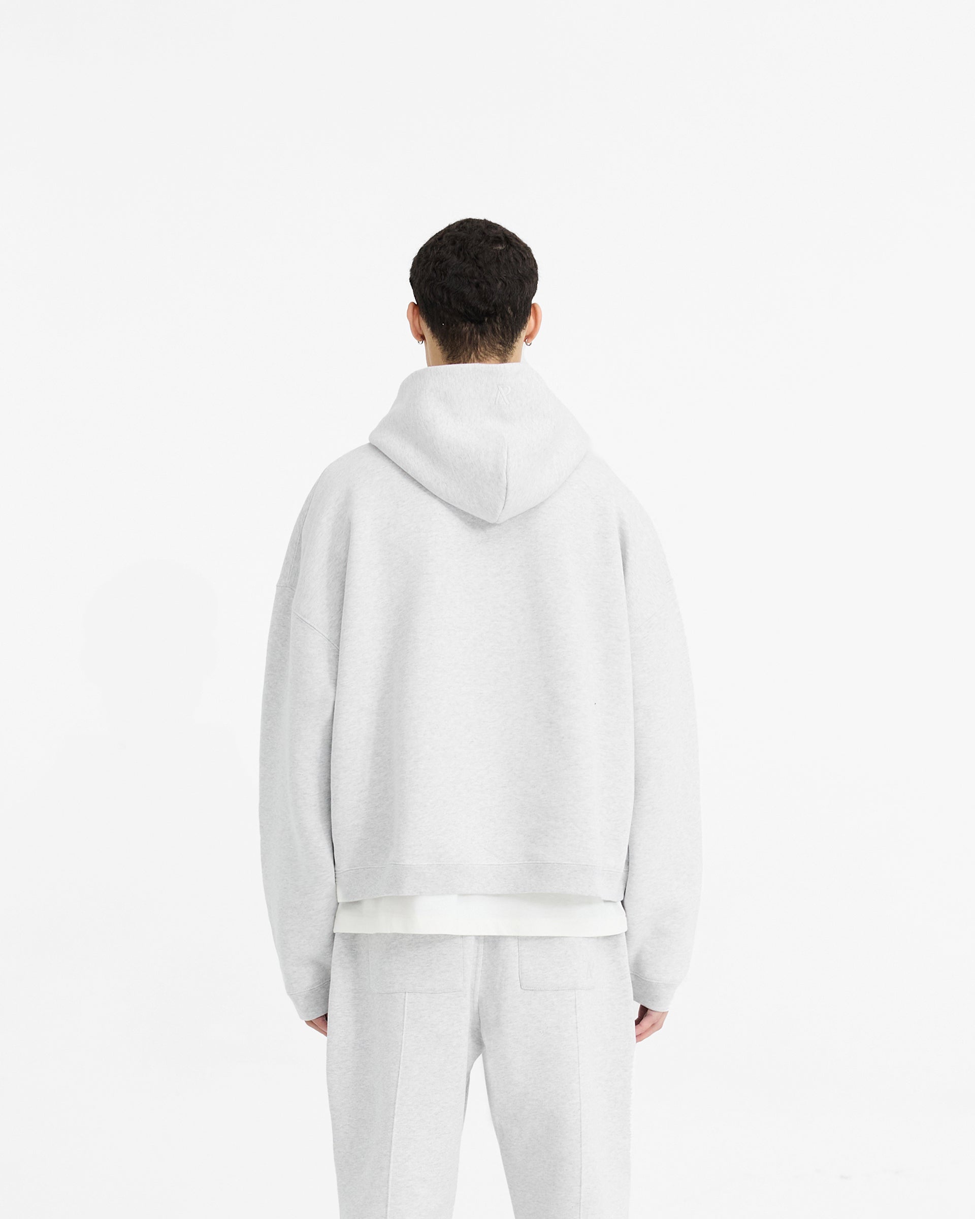 Initial Boxy Hoodie - Ice Grey Marl