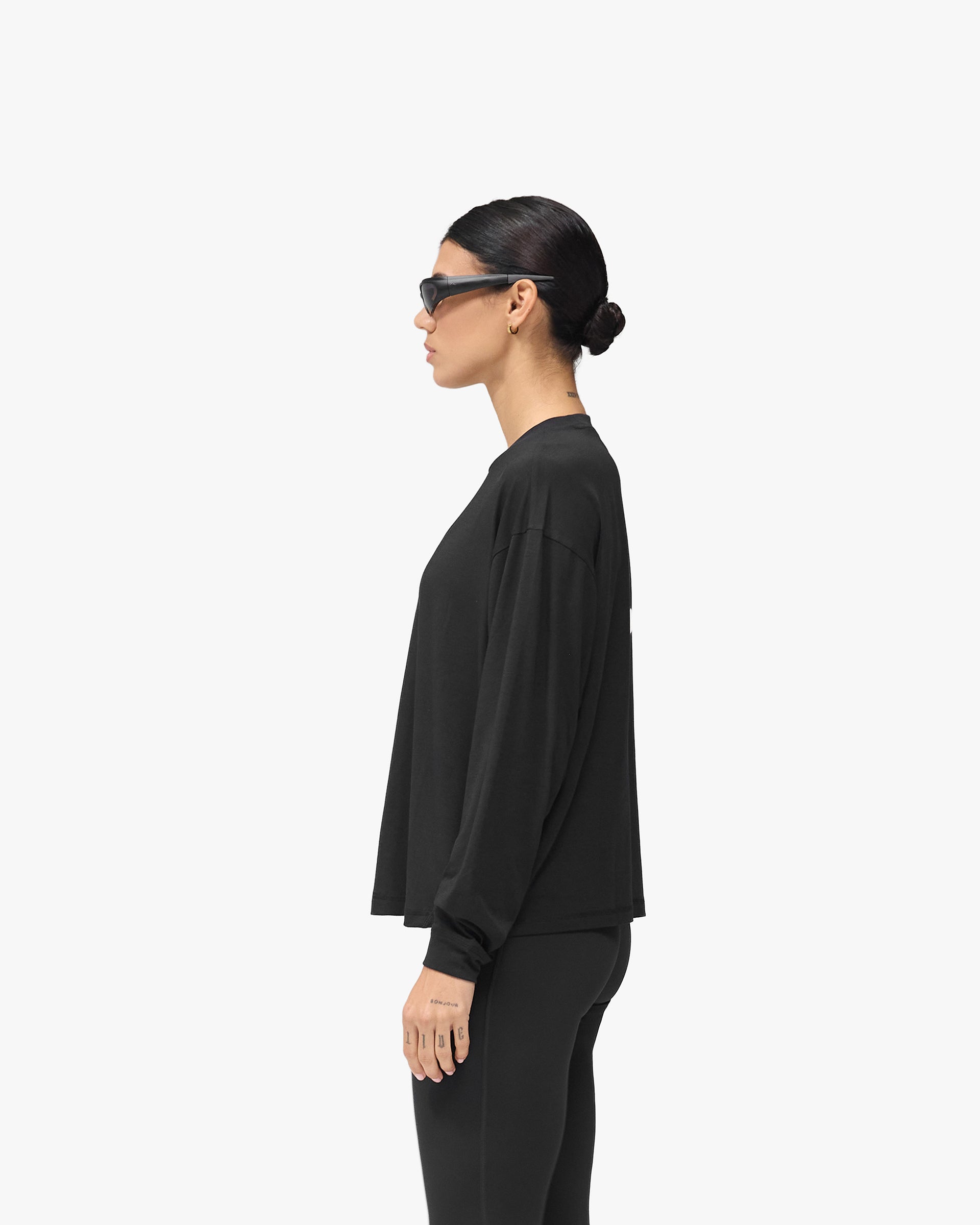 247 DNA Oversized Long Sleeve T-Shirt - Jet Black