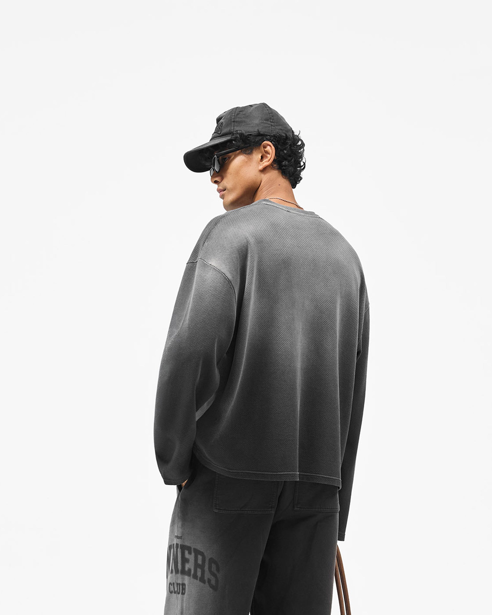 Represent Owners Club Long Sleeve Henley - Weathered Black