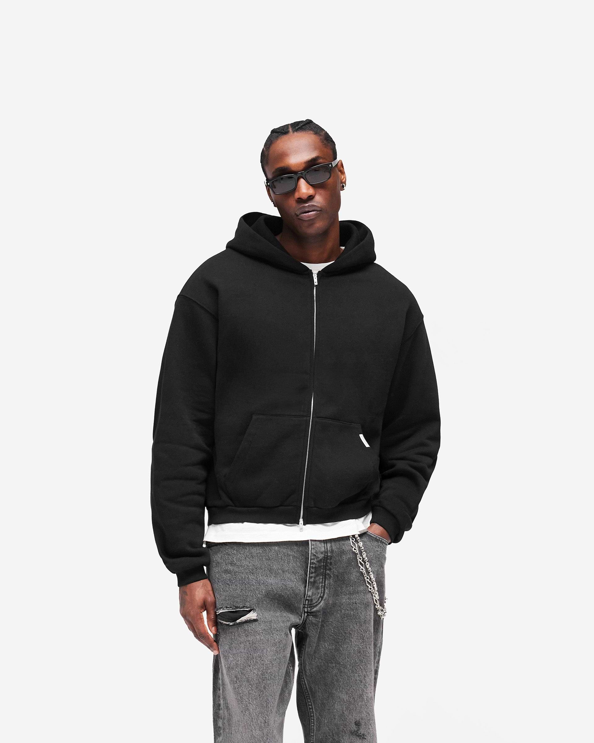GH Shrunken Zip Hoodie - Jet Black