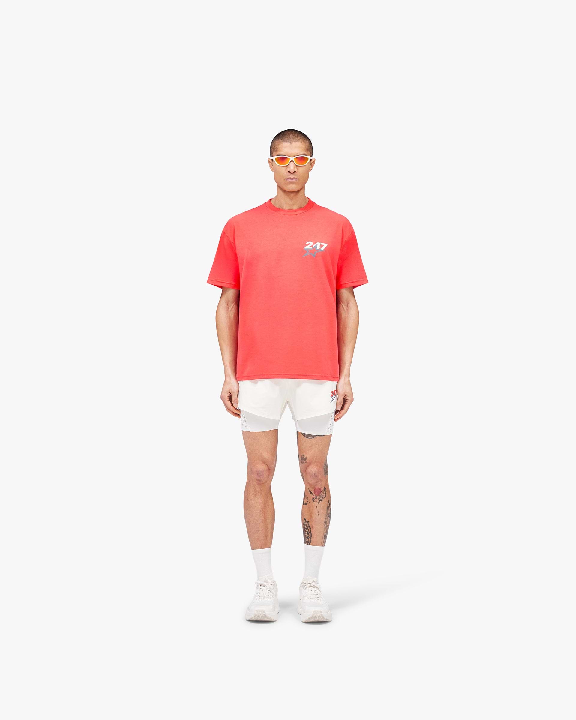 Team 247 Star Oversized T-Shirt - Racing Red