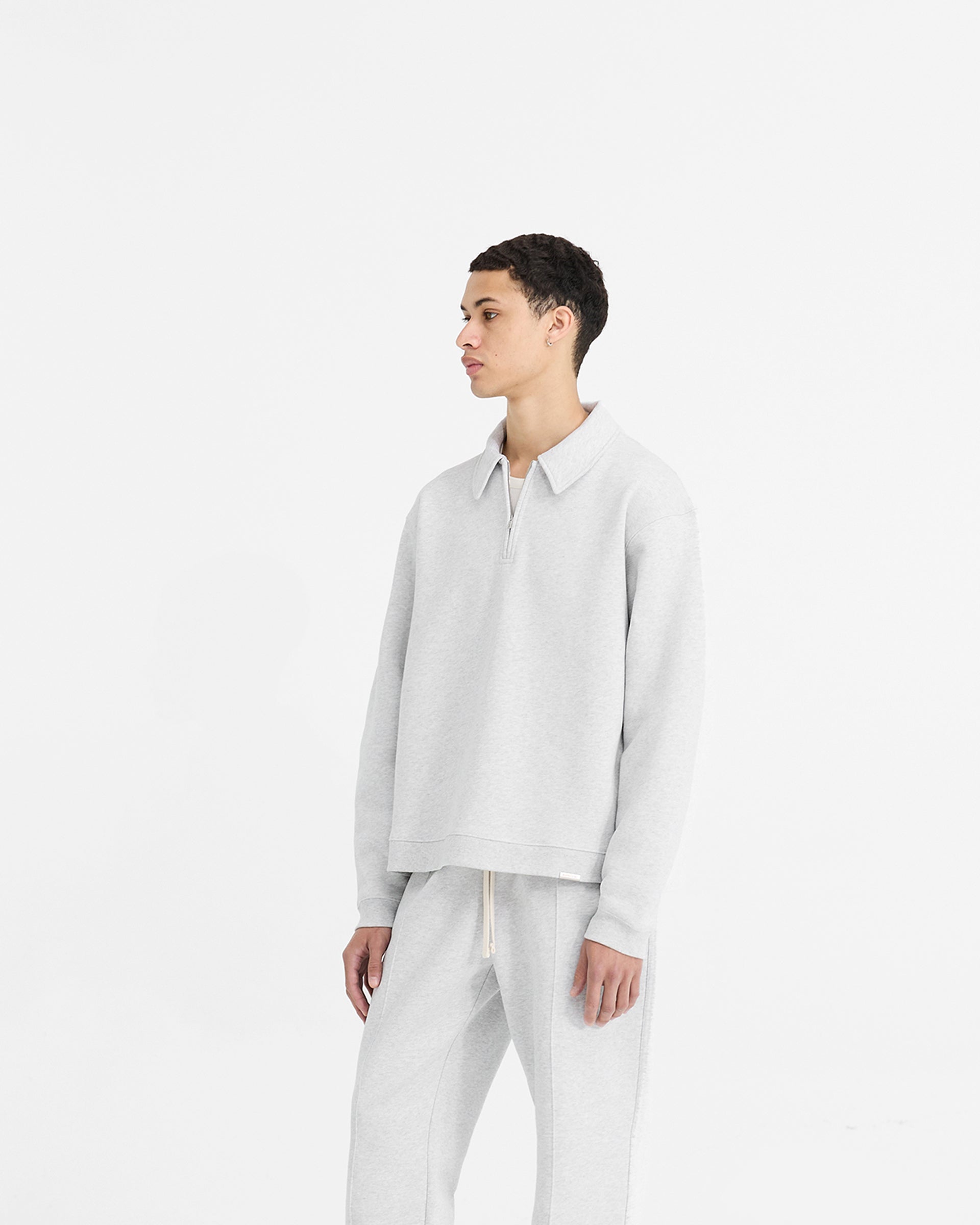 Initial Boxy Quarter Zip - Jet Black