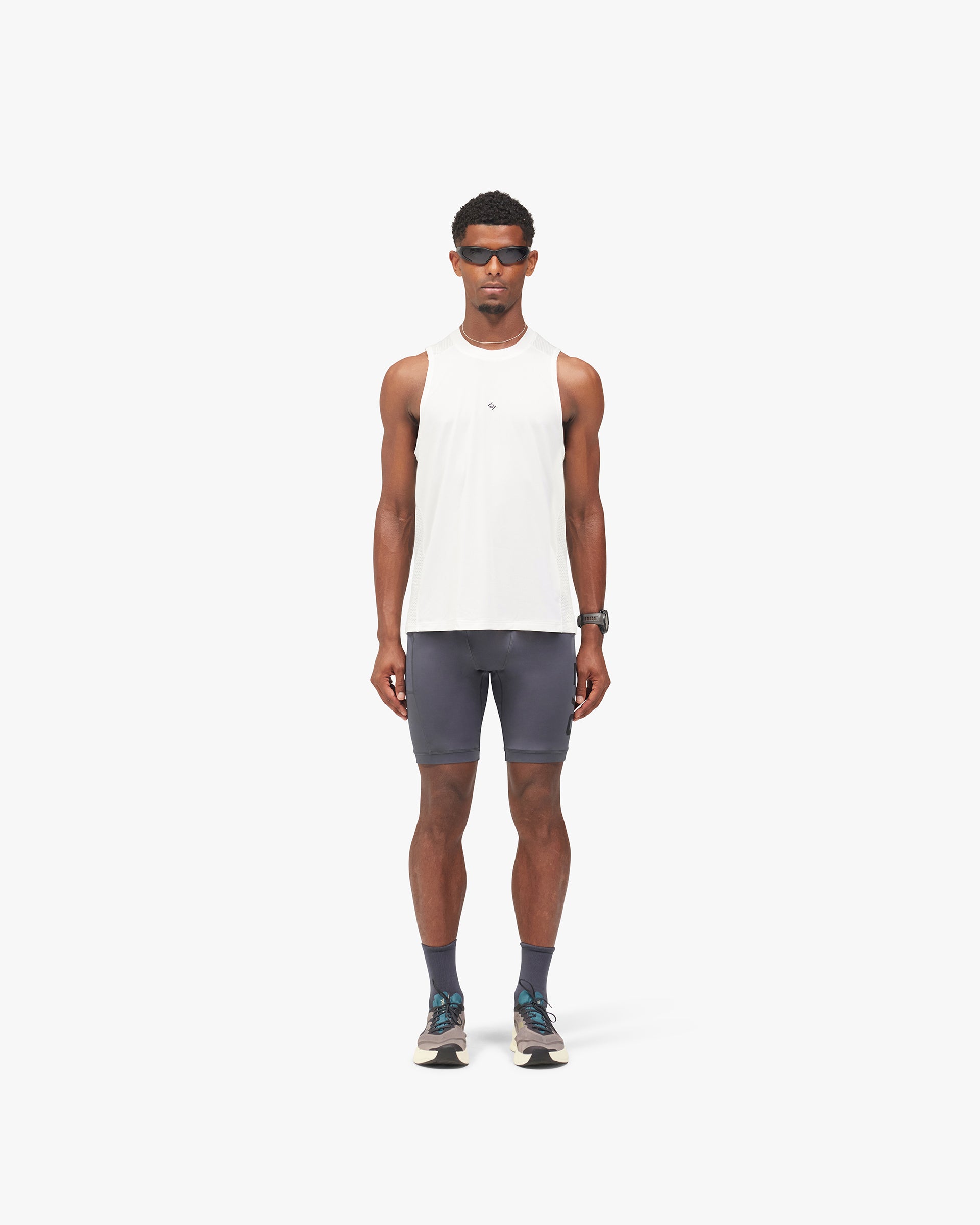 247 Numbers Vest - Flat White