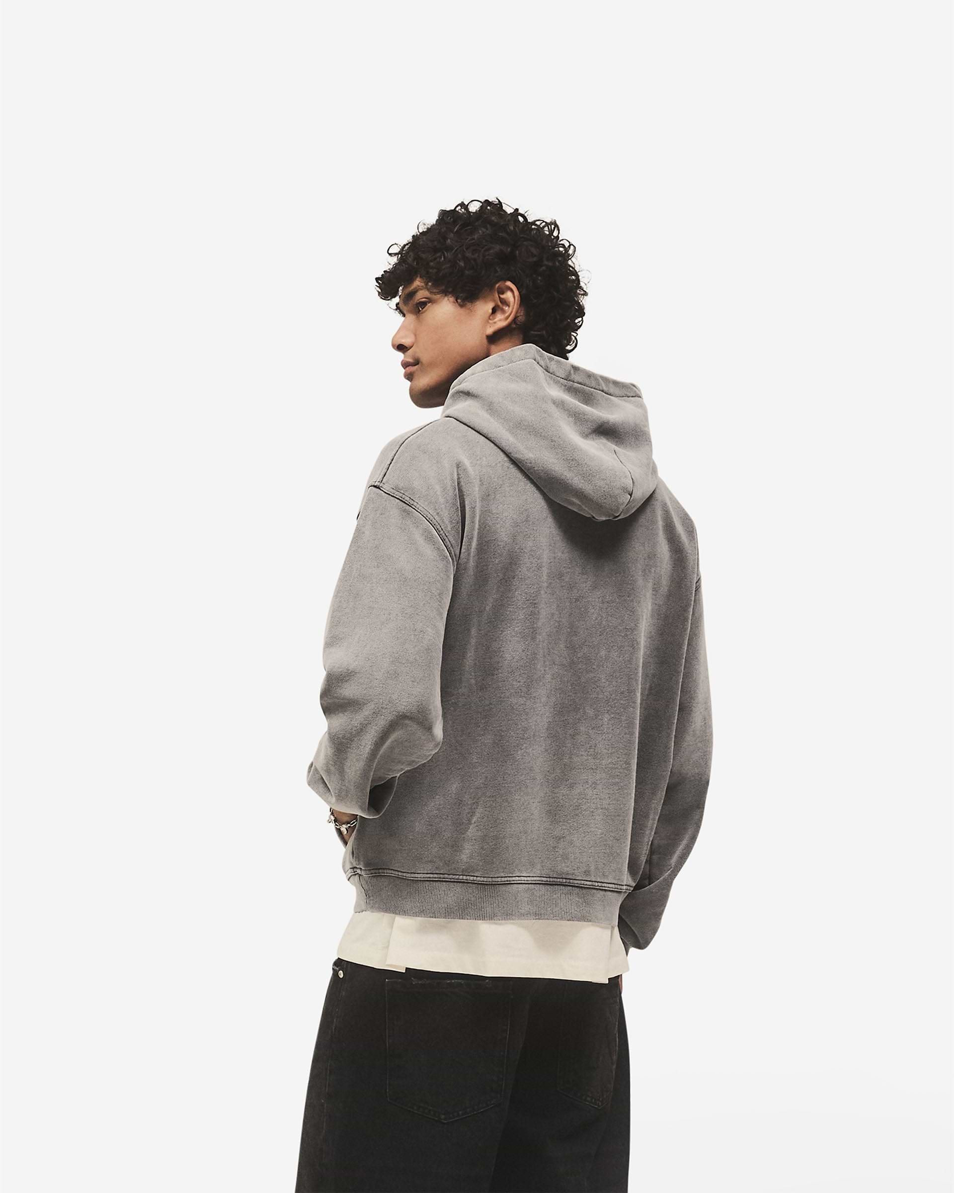 Script Logo Zip Hoodie - Vintage Grey