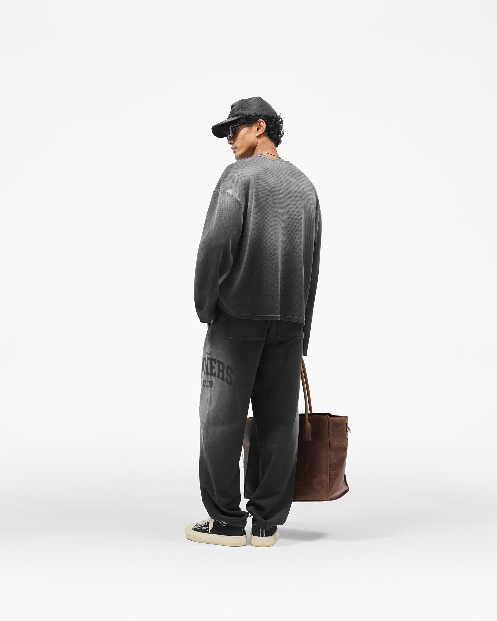 Represent Owners Club Long Sleeve Henley - Weathered Black