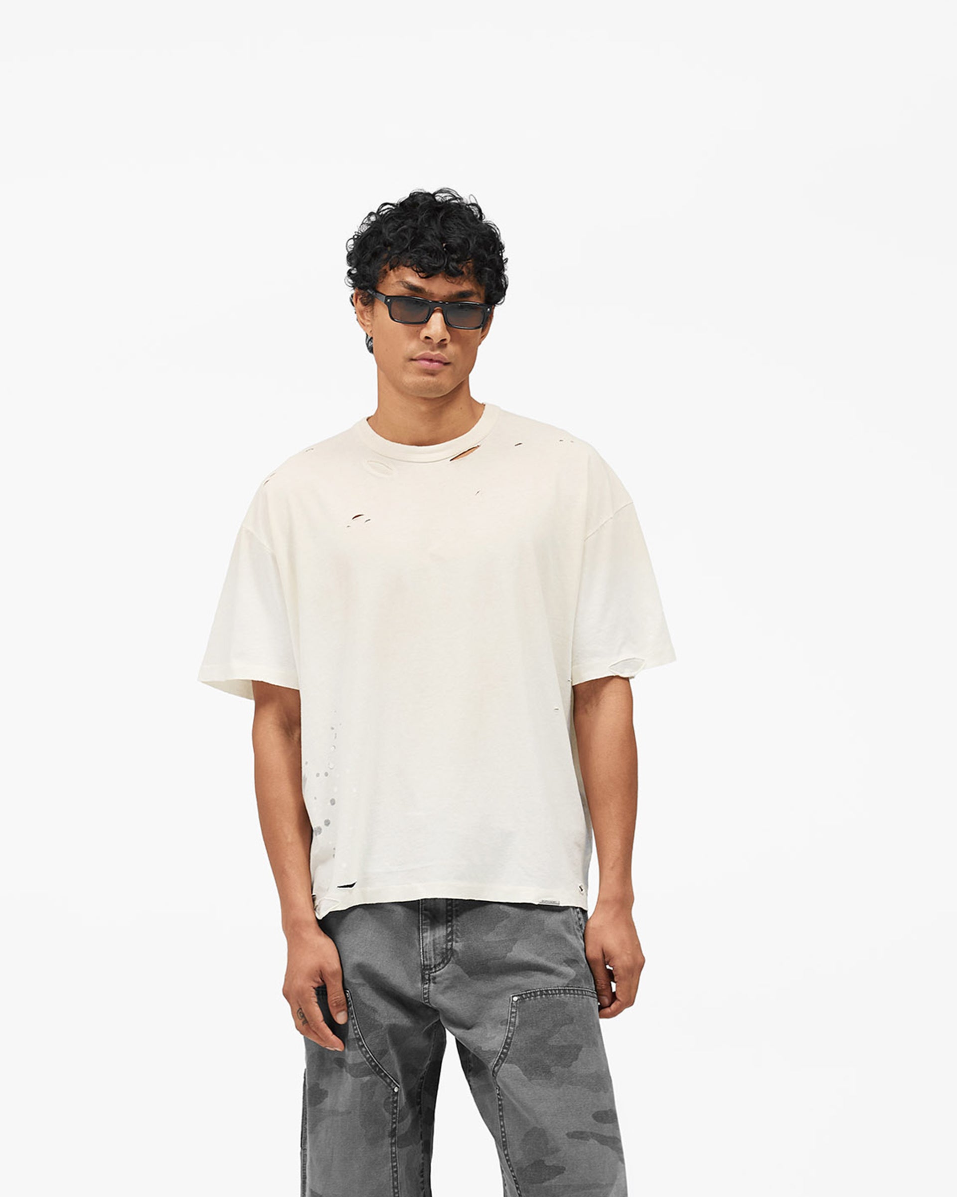MH Paint Short Sleeve T-Shirt - Washed Ecru