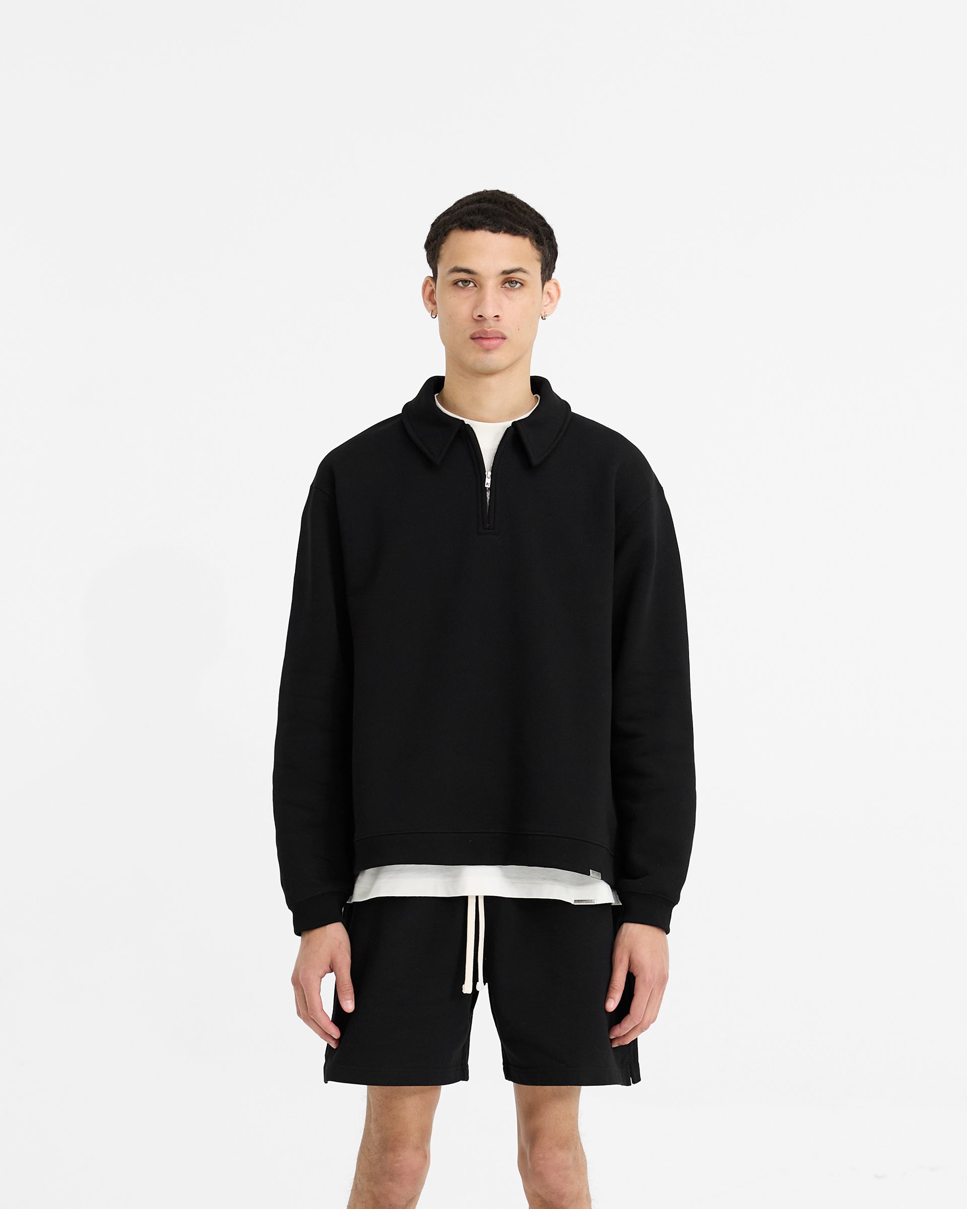 Initial Boxy Quarter Zip - Ice Grey Marl