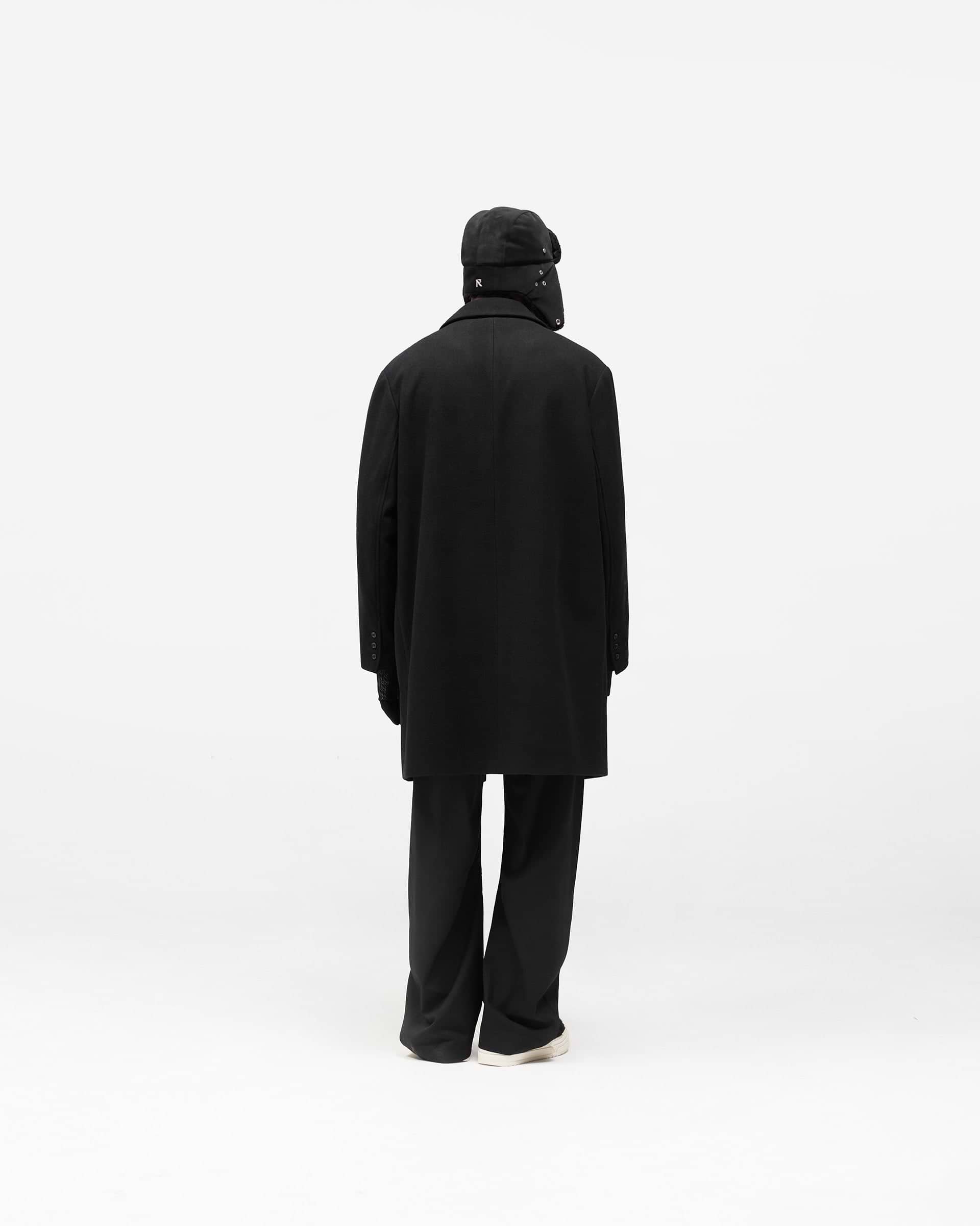Relaxed Overcoat - Jet Black