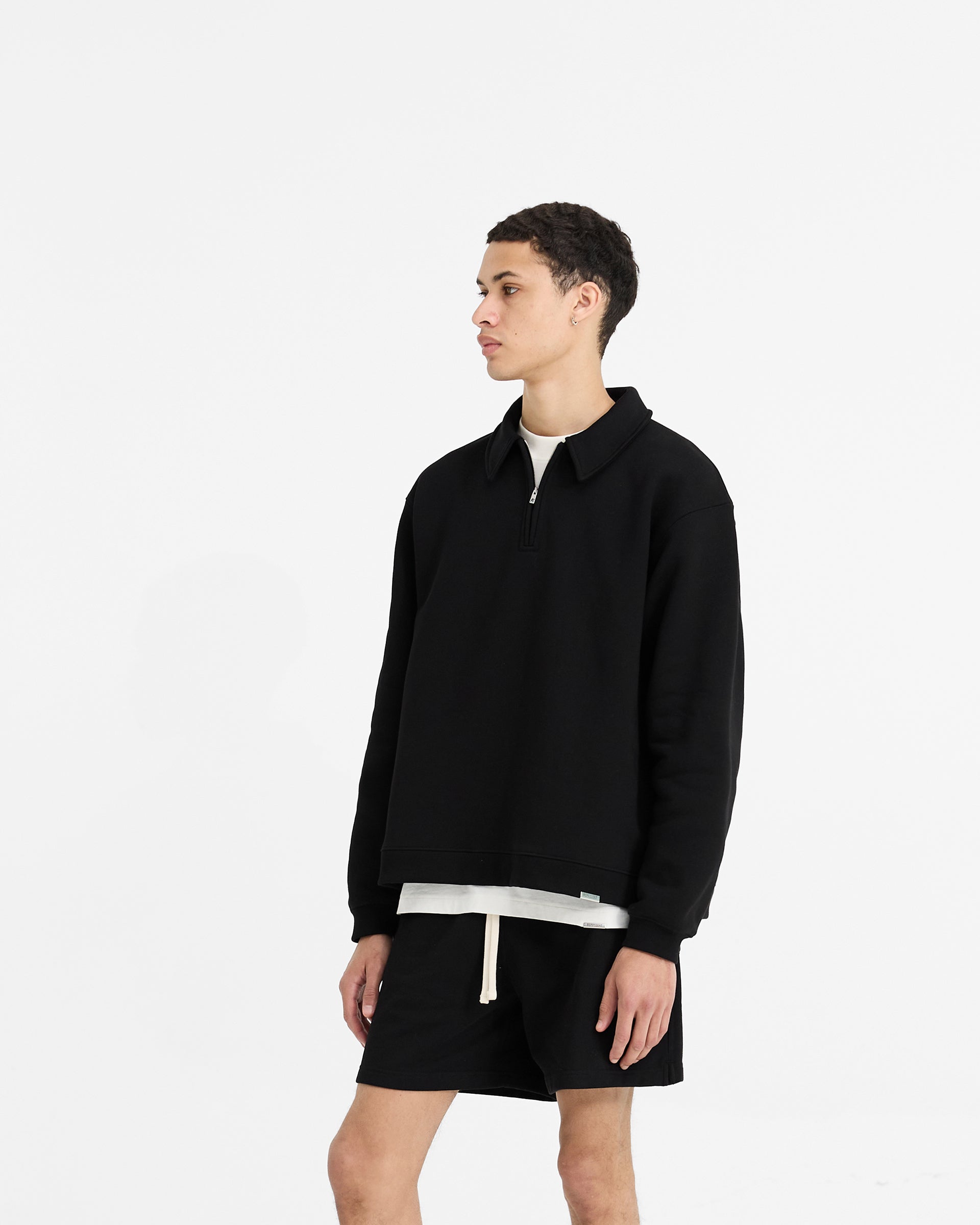 Initial Boxy Quarter Zip - Ice Grey Marl