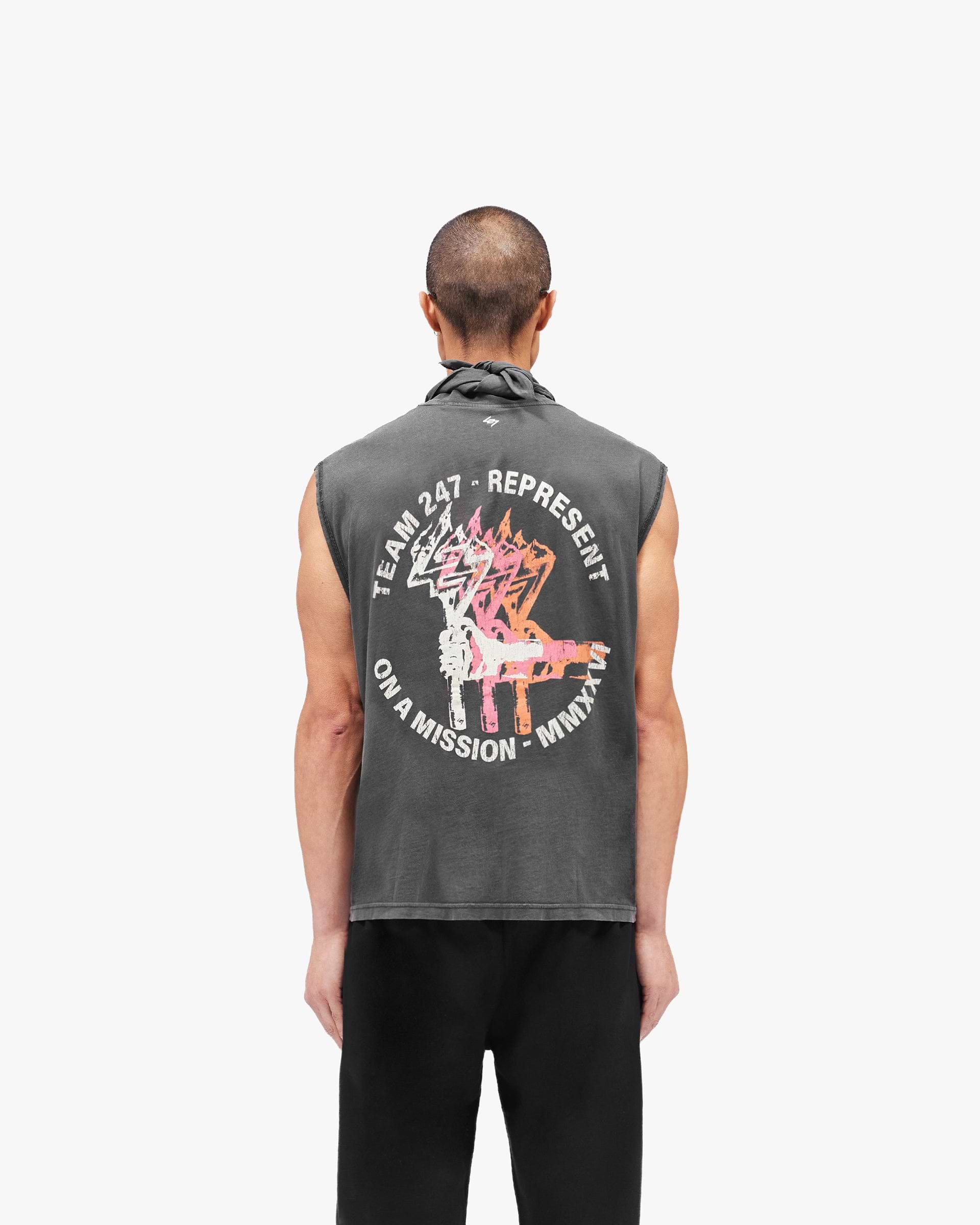 247 Torch Boxy Tank - Washed Black
