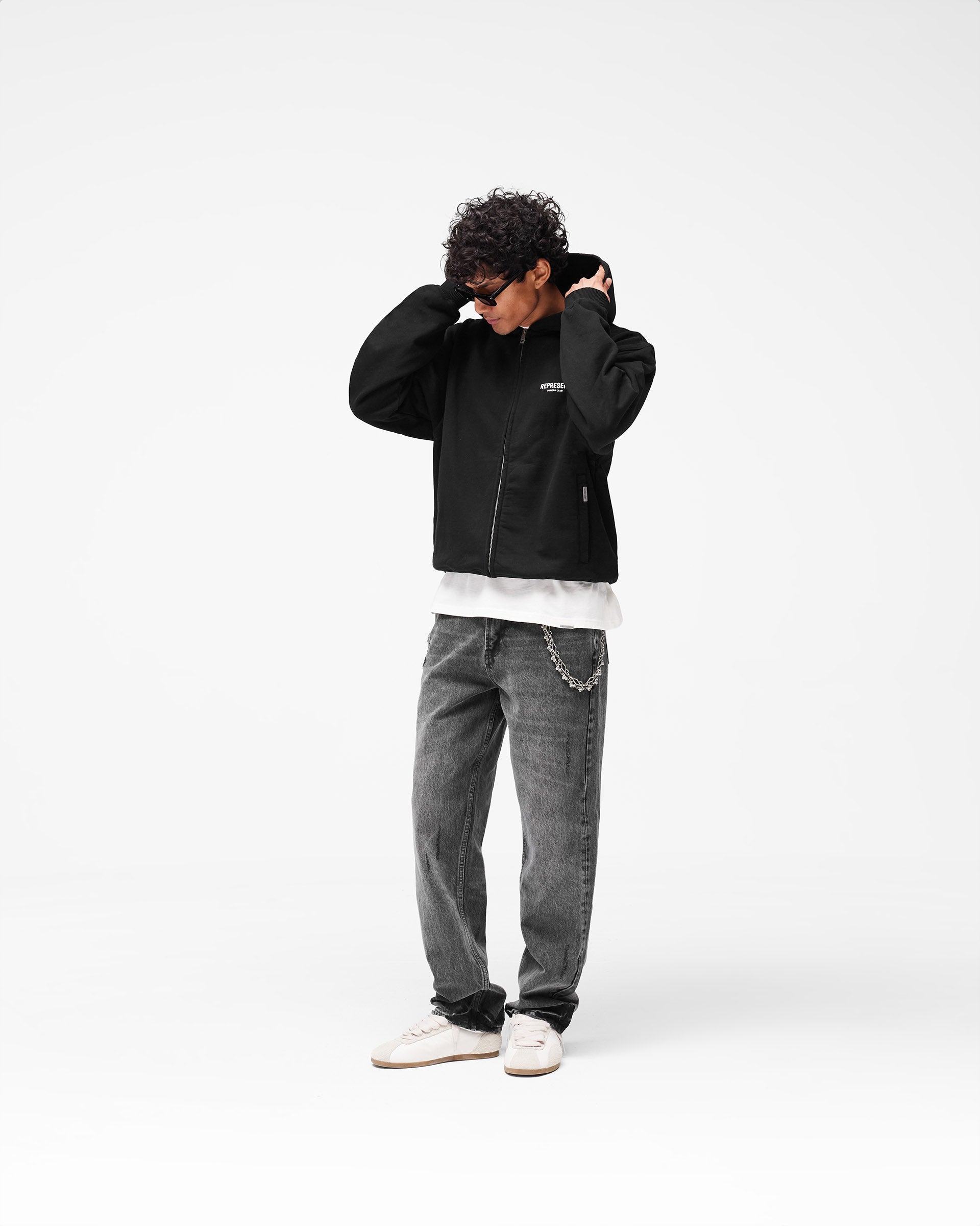 Represent Owners Club Zip Hoodie - Black