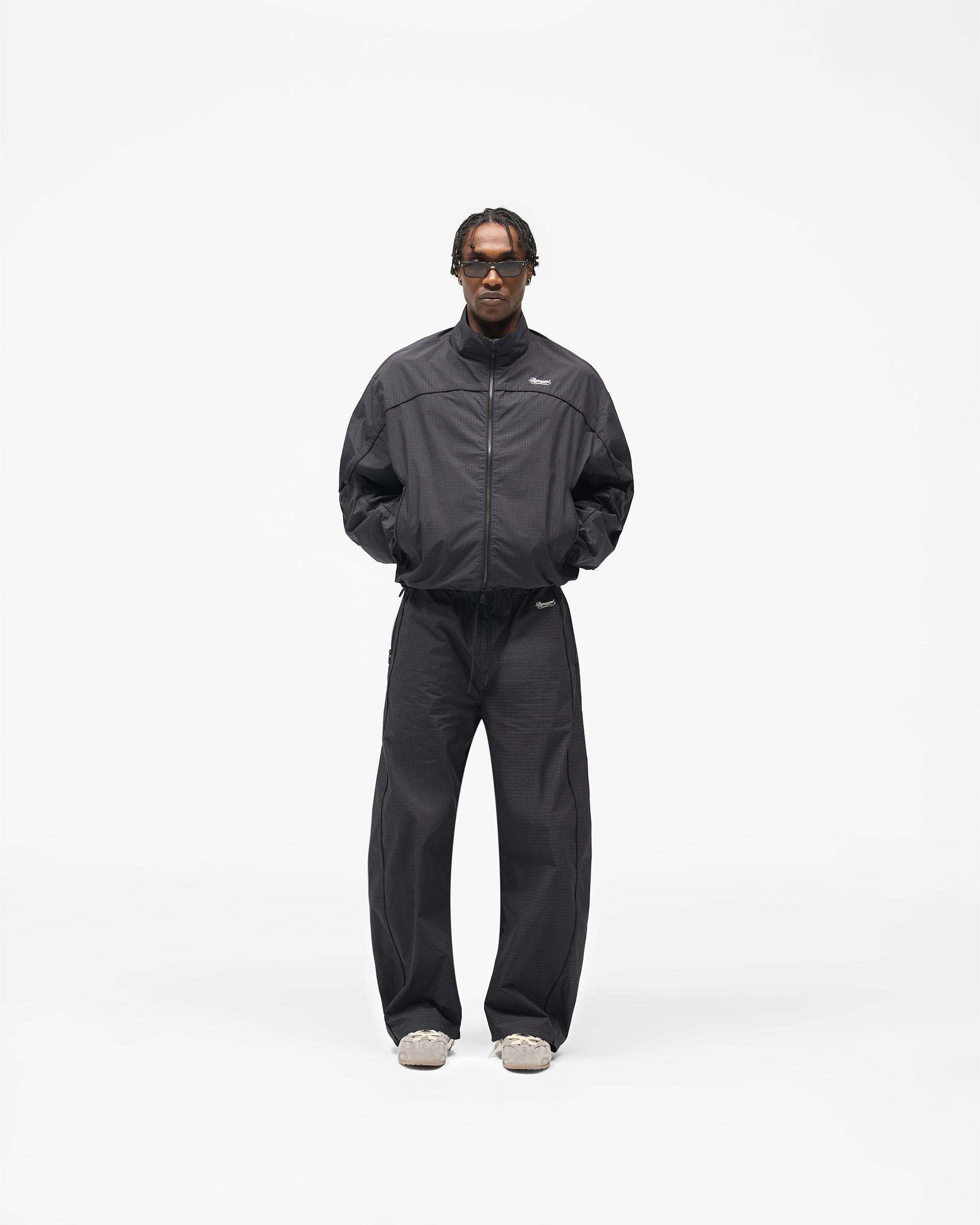 Riot Track Jacket - Navy Check