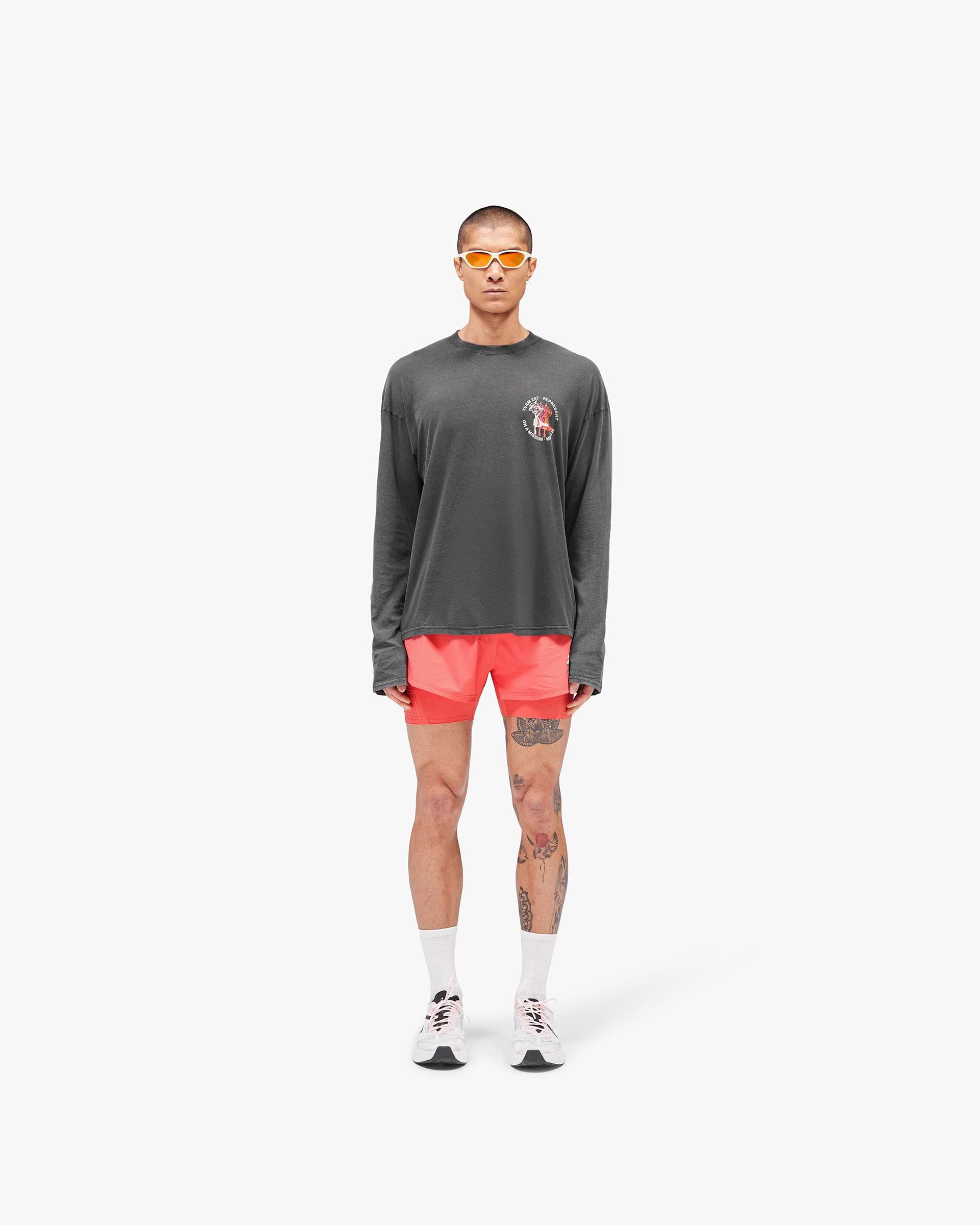 247 Torch Boxy Long Sleeve T-Shirt - Washed Black