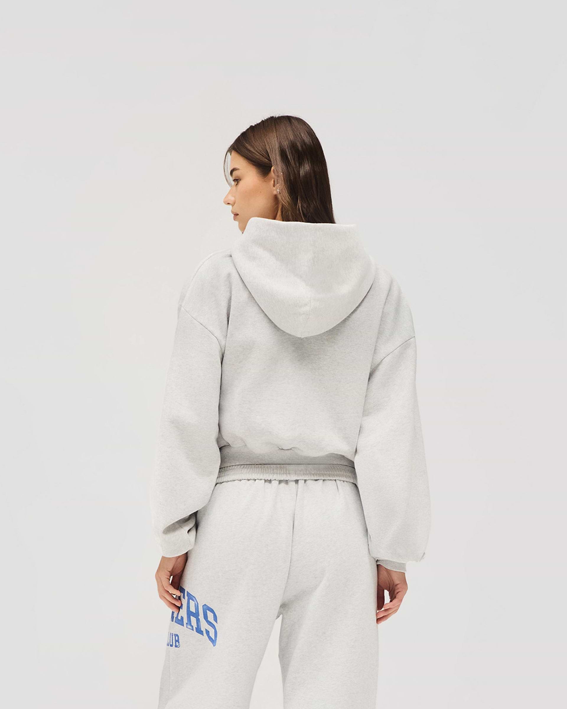 Represent Owners Club Zip Through Hoodie - Sprayed Ice Grey Marl