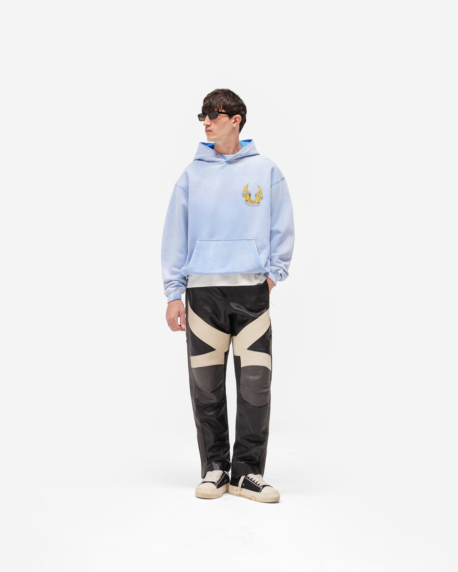 Represent X Belstaff Born To Bike Hoodie - Mid Blue