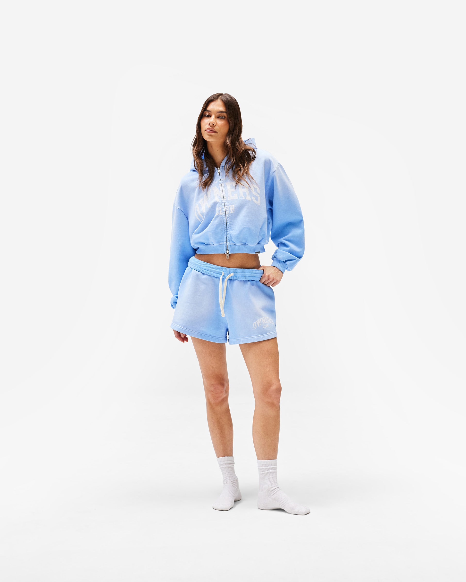 Represent Owners Club Zip Through Hoodie - Sky Blue