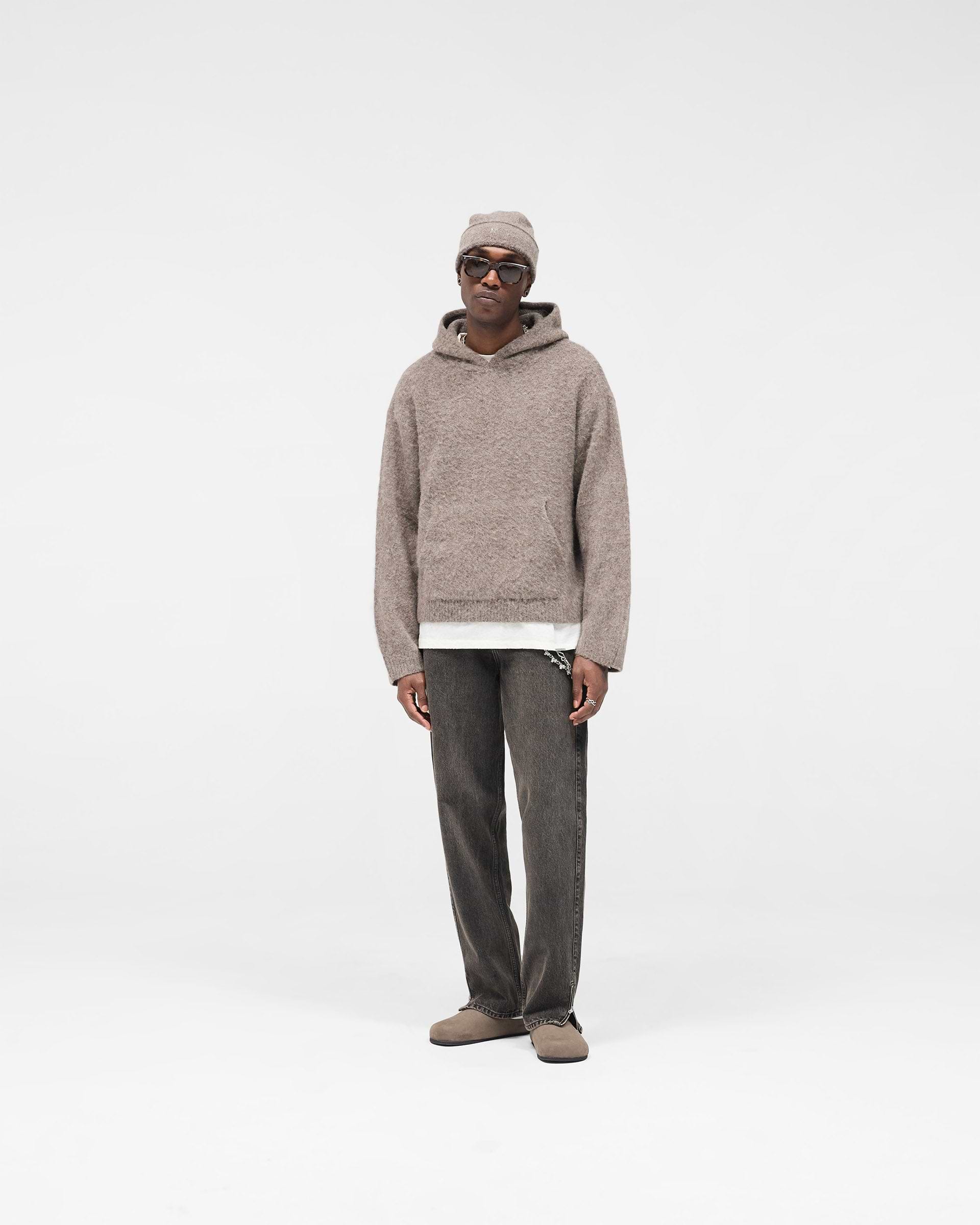 Textured Borg Hoodie - Nero
