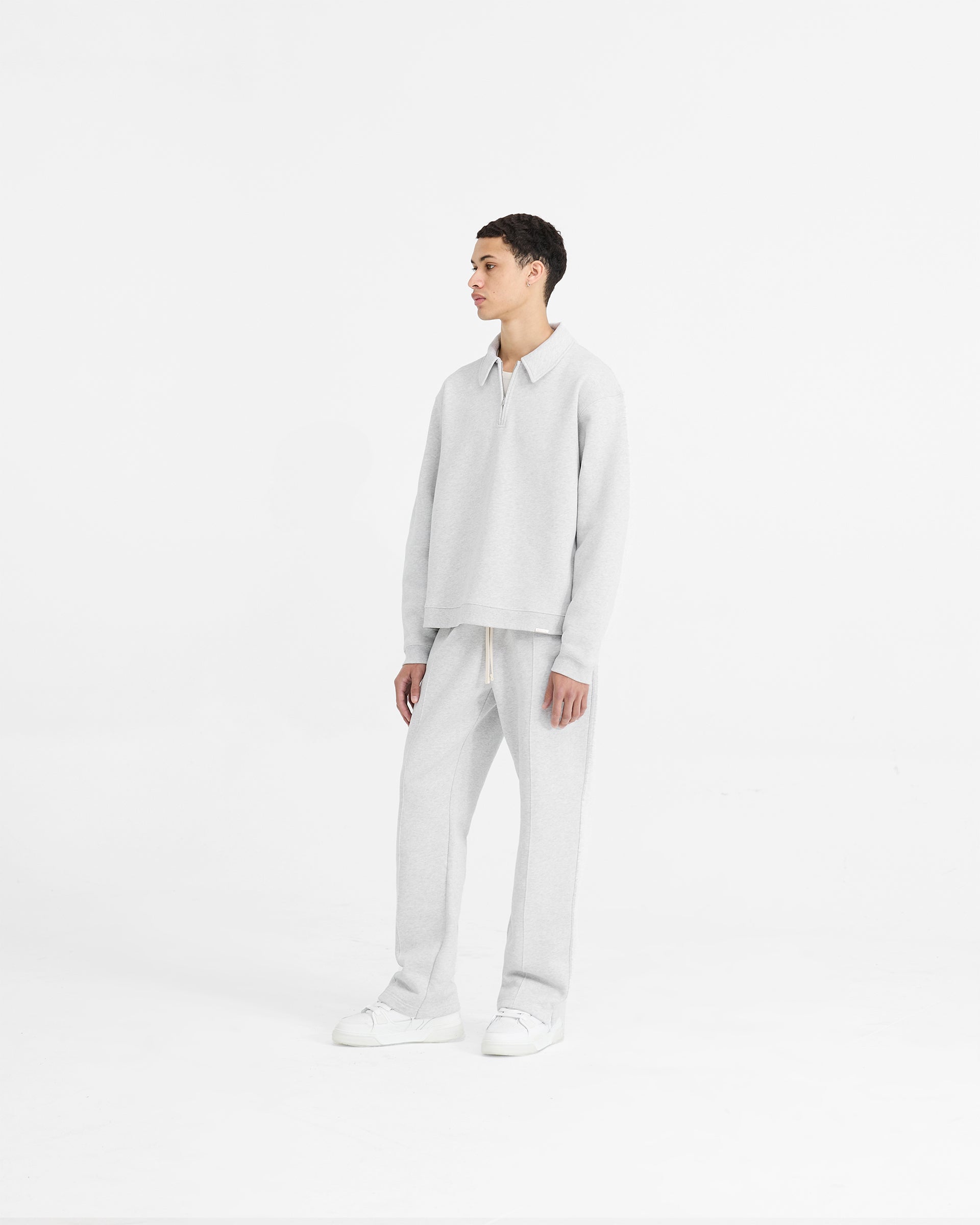 Initial Boxy Quarter Zip - Jet Black