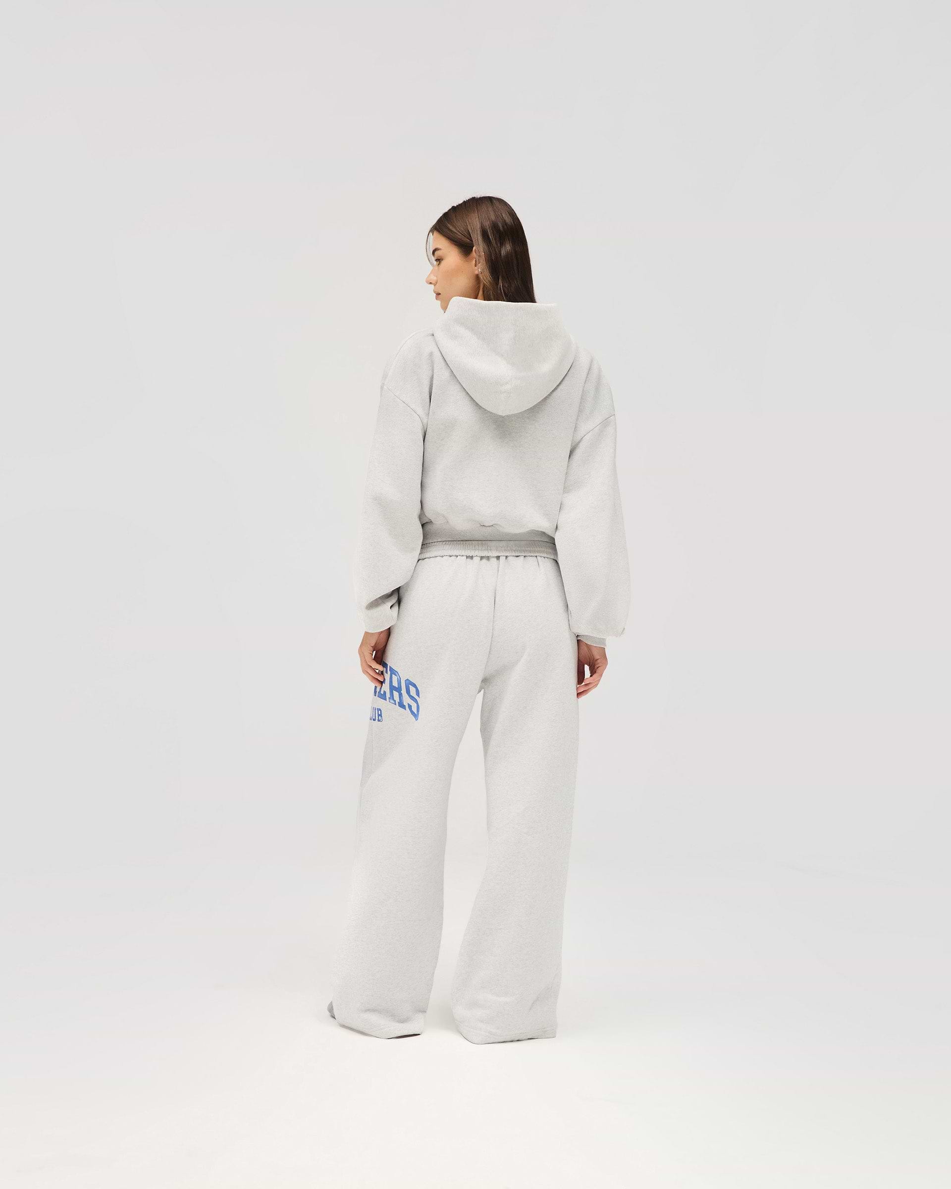 Represent Owners Club Zip Through Hoodie - Sprayed Ice Grey Marl