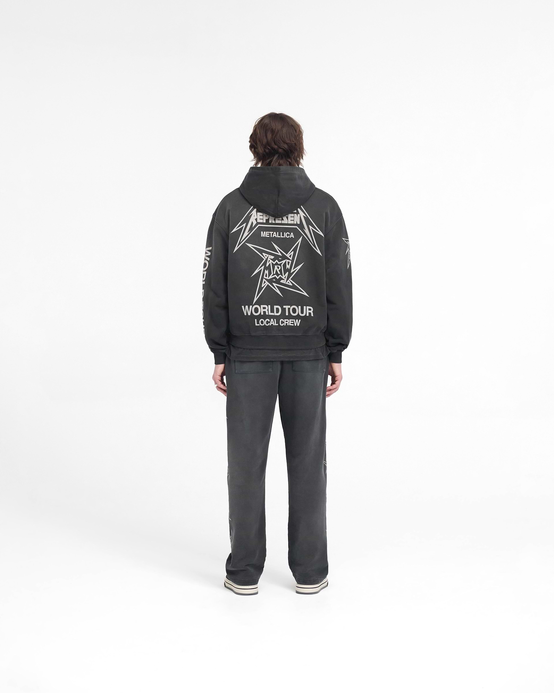 Represent X Metallica Local Crew Zip Hoodie - Stained Black