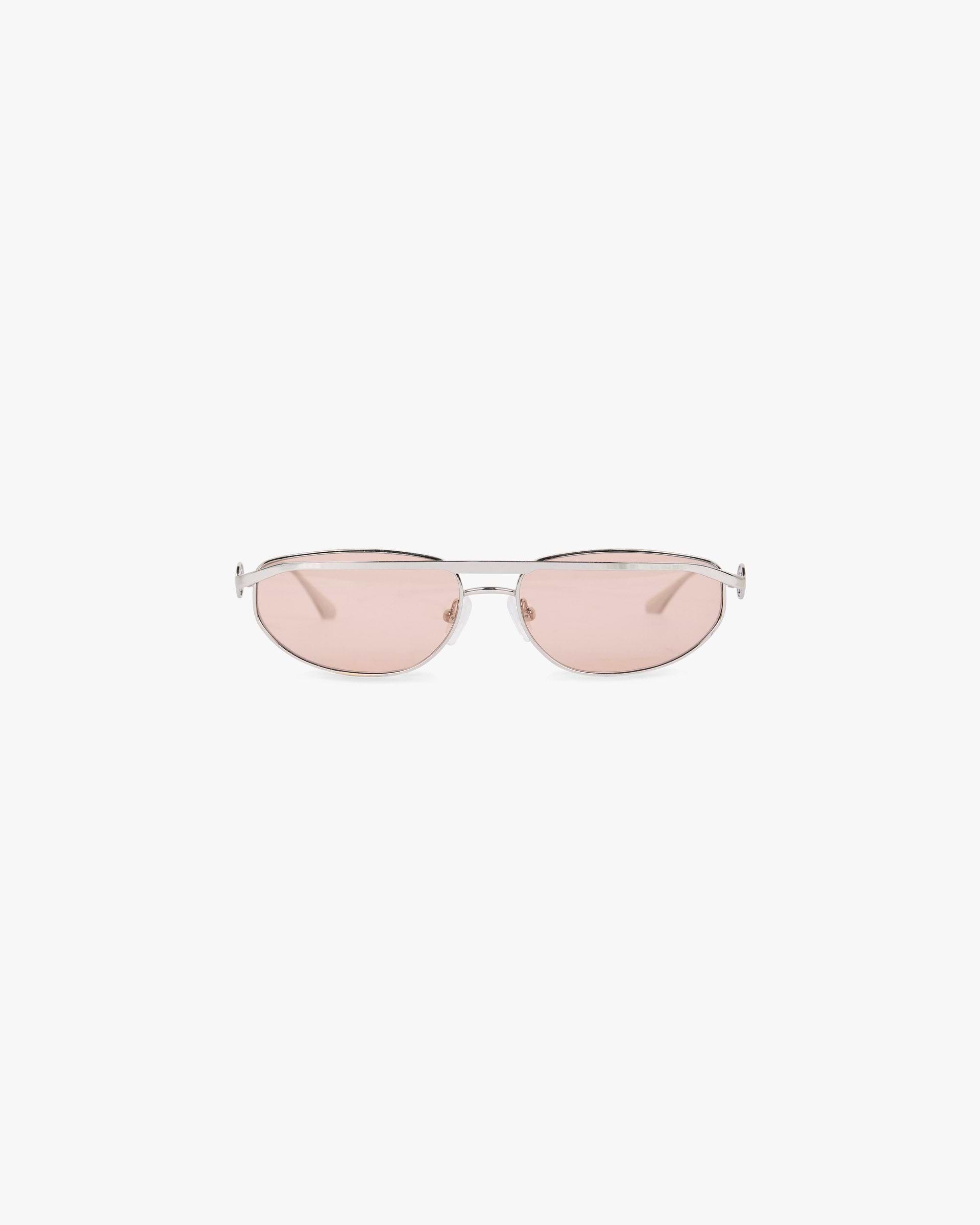 Slim Aviator Sunglasses - Silver Brown