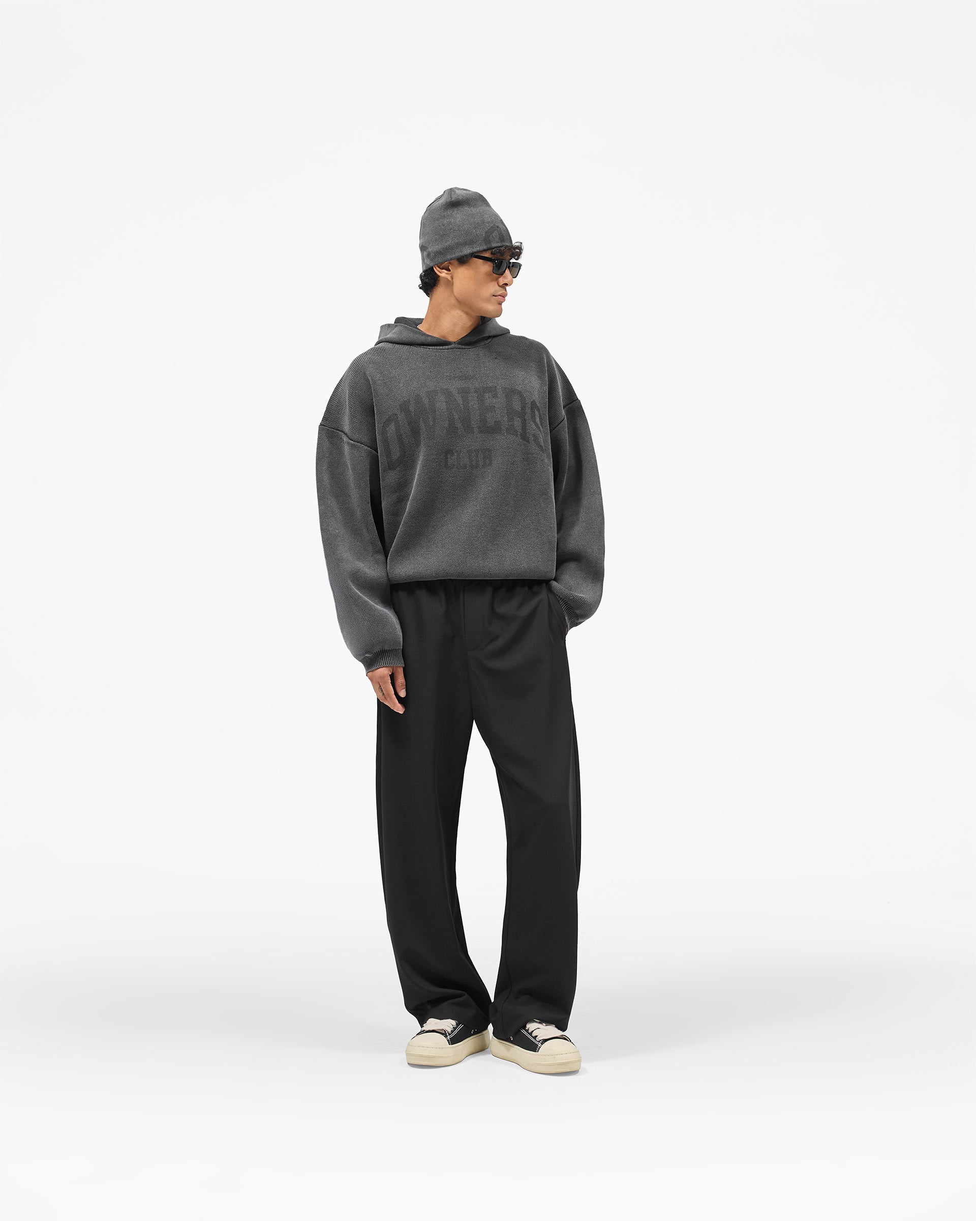 Represent Owners Club Knitted Hoodie - Weathered Black