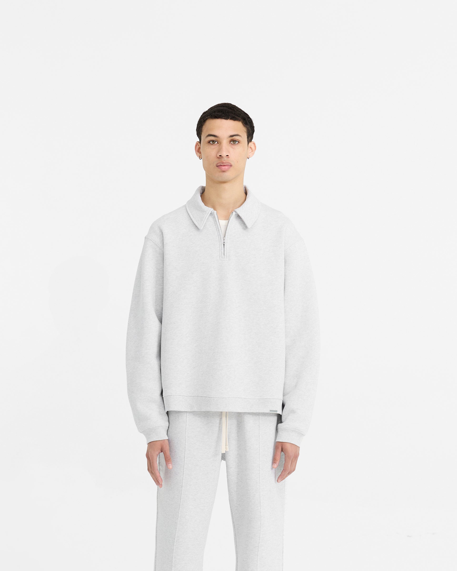 Initial Boxy Quarter Zip - Jet Black