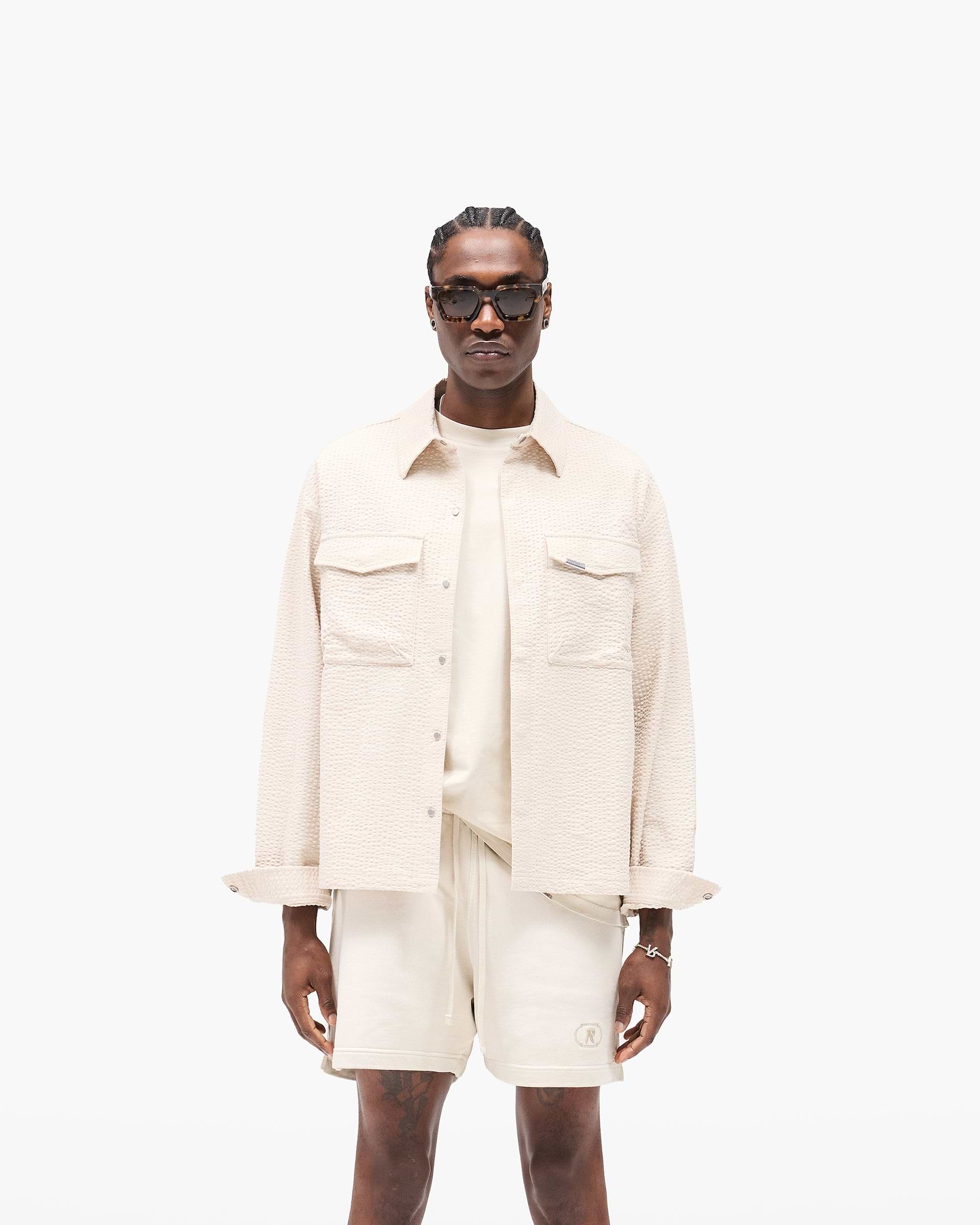 Textured Long Sleeve Shirt - Champagne