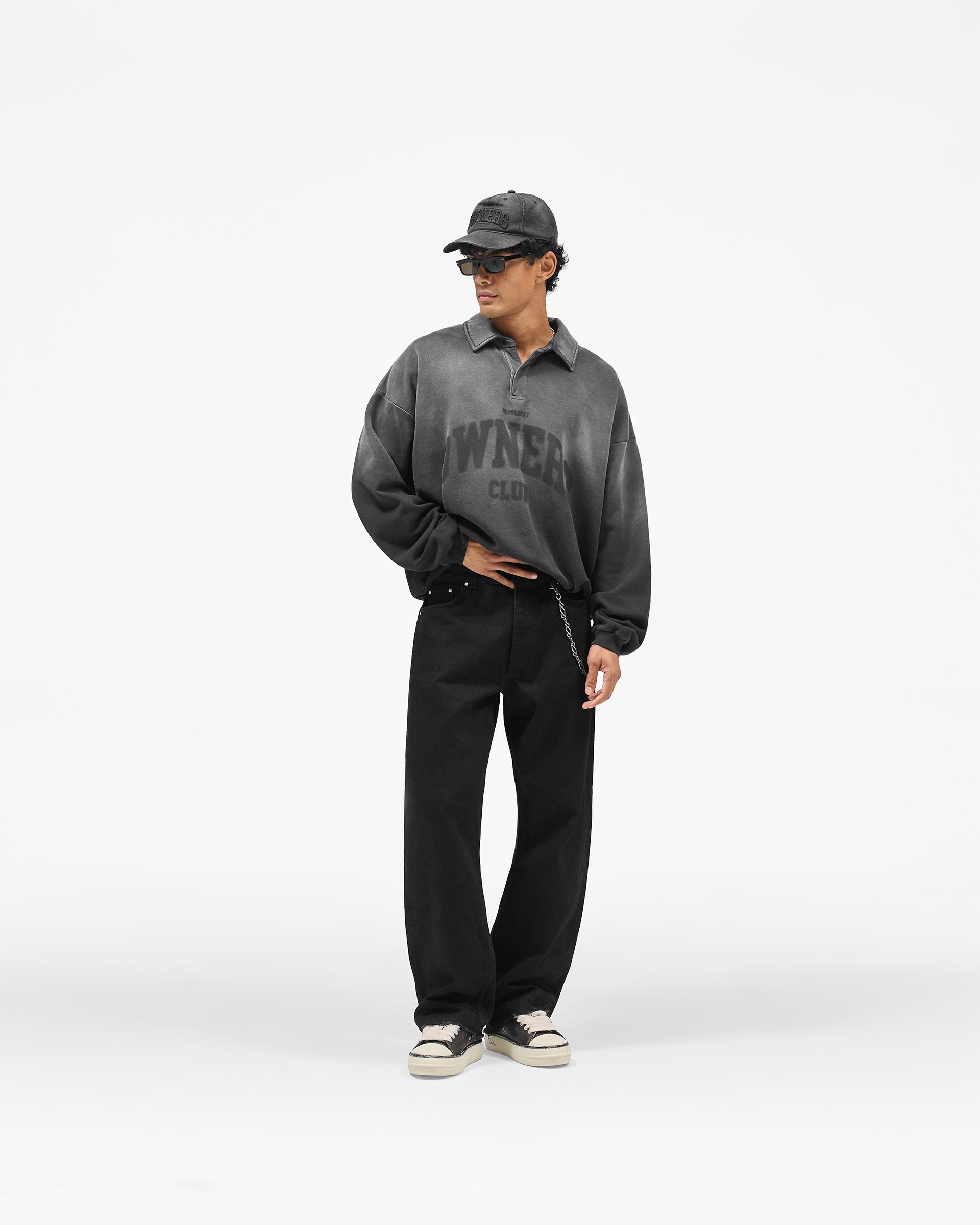 Represent Owners Club Rugby Sweater - Weathered Black