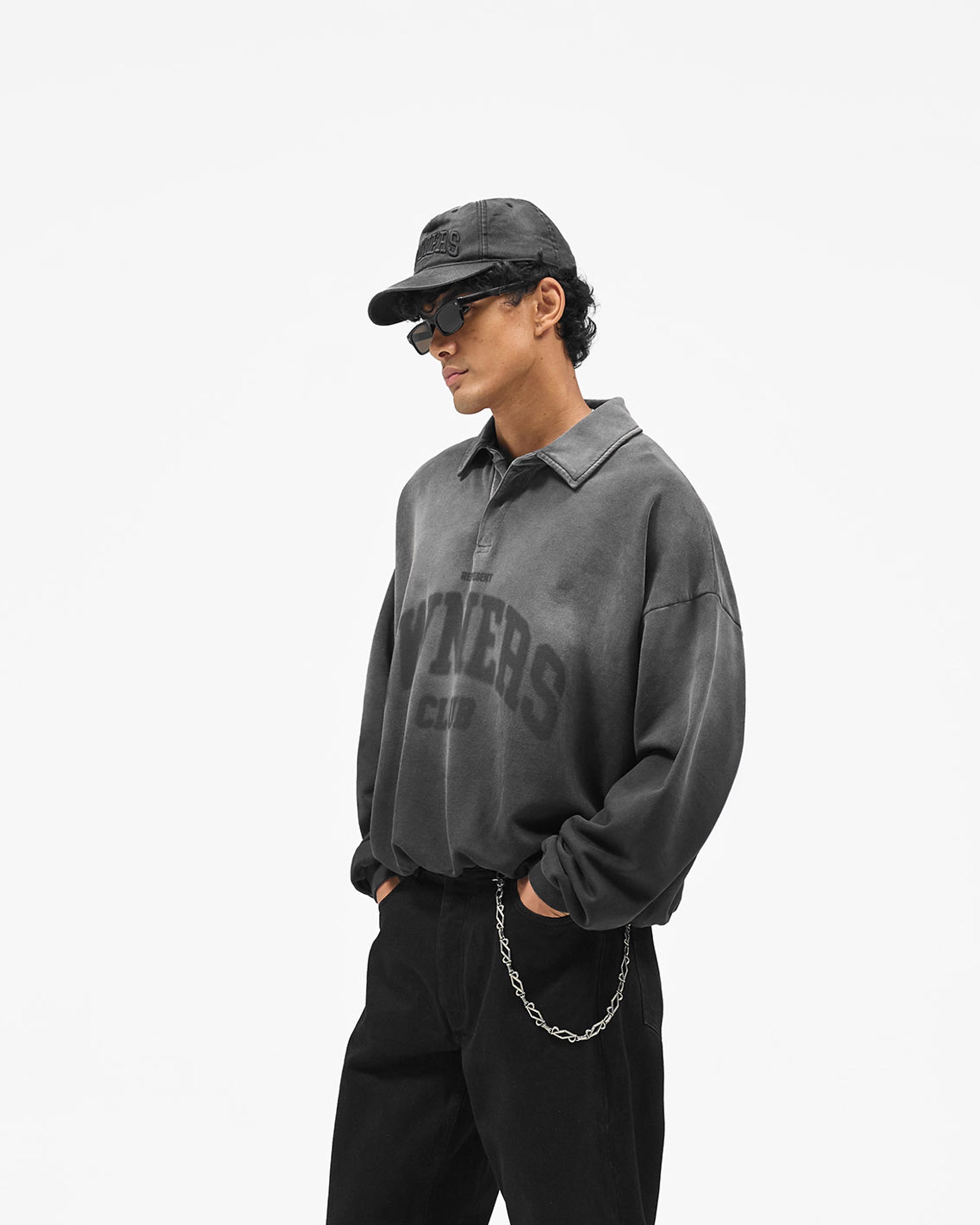 Represent Owners Club Rugby Sweater - Weathered Black