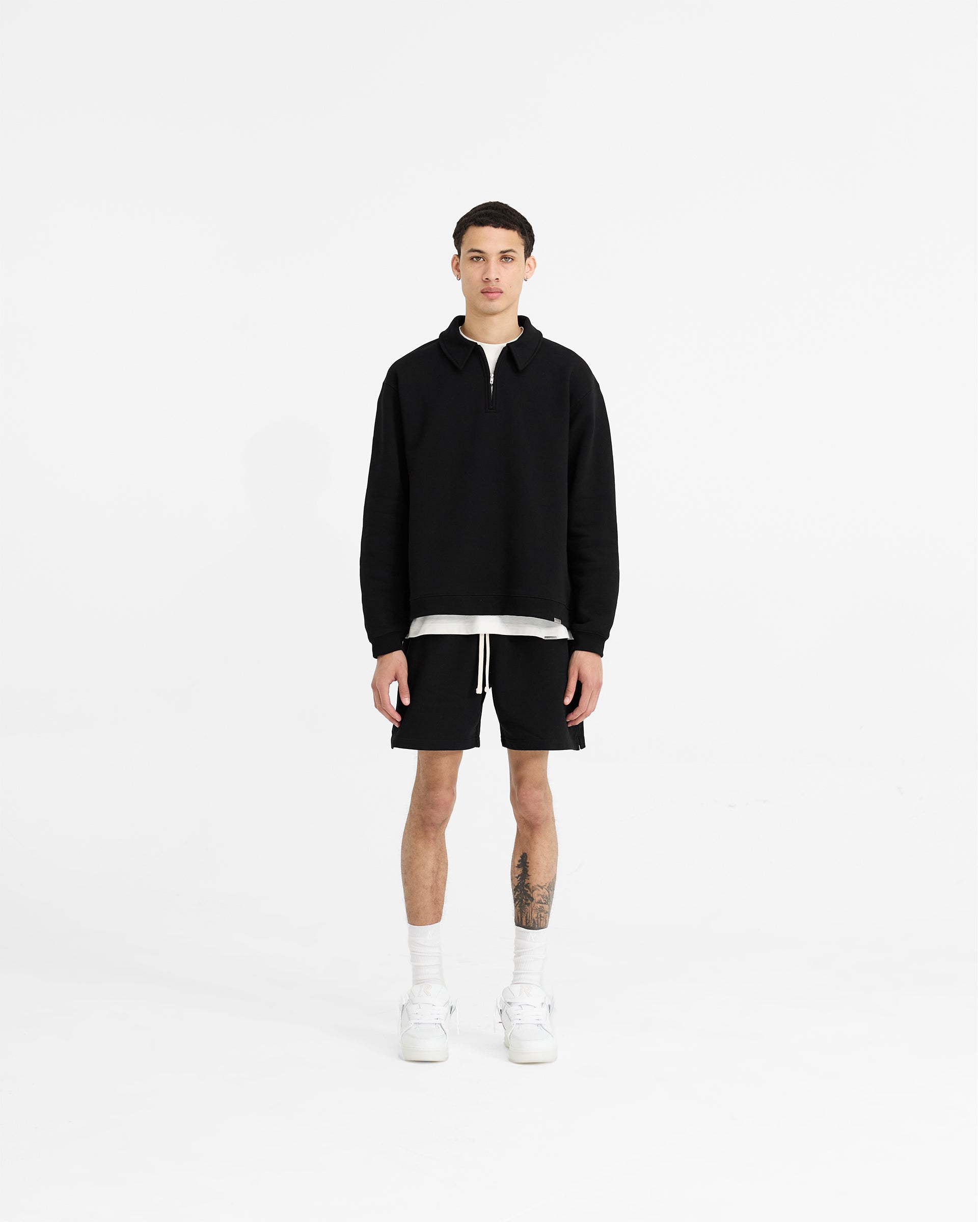 Initial Boxy Quarter Zip - Ice Grey Marl