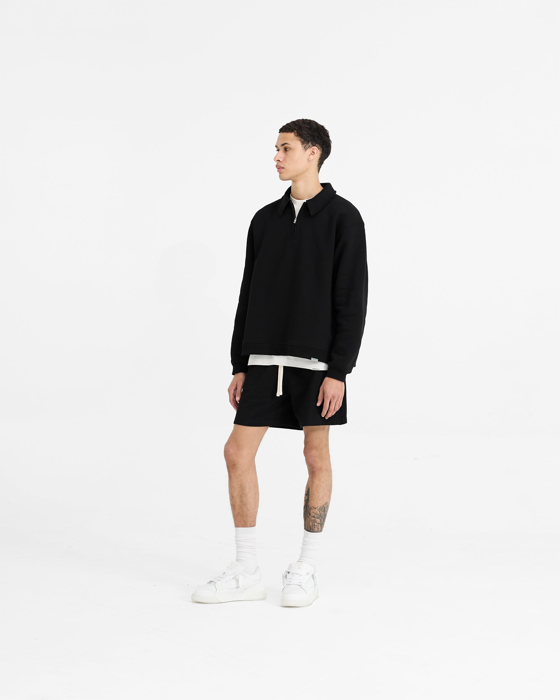 Initial Boxy Quarter Zip - Ice Grey Marl