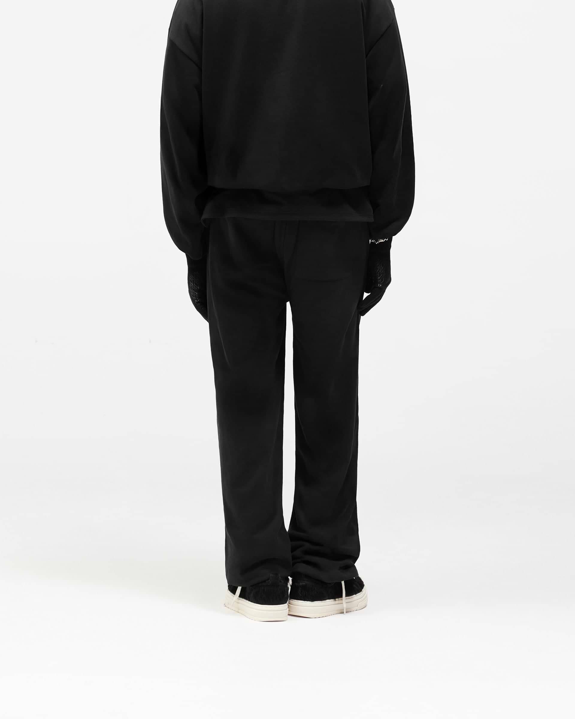 Dual Layer Script Sweatpants - Jet Black