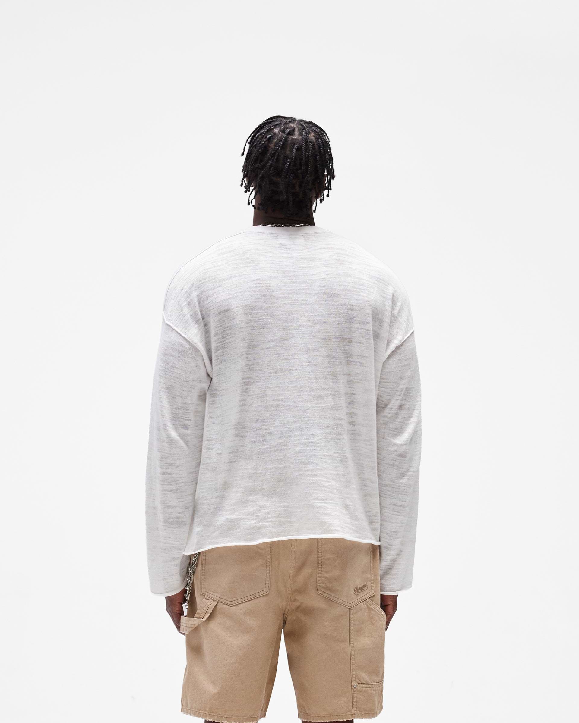 Long Sleeve Slub Knit T-Shirt - Flat White