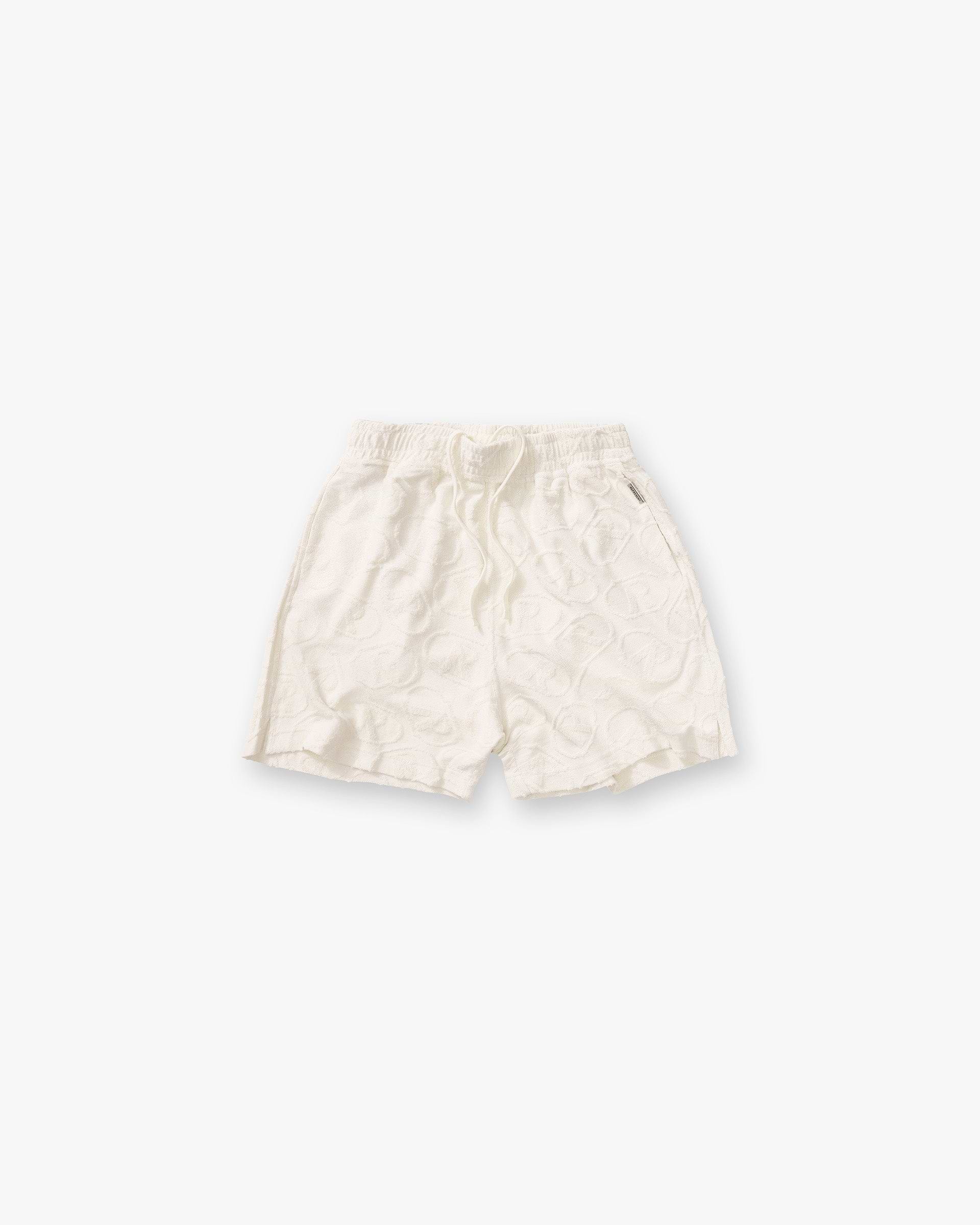 All Over Print Towel Short - Aged White