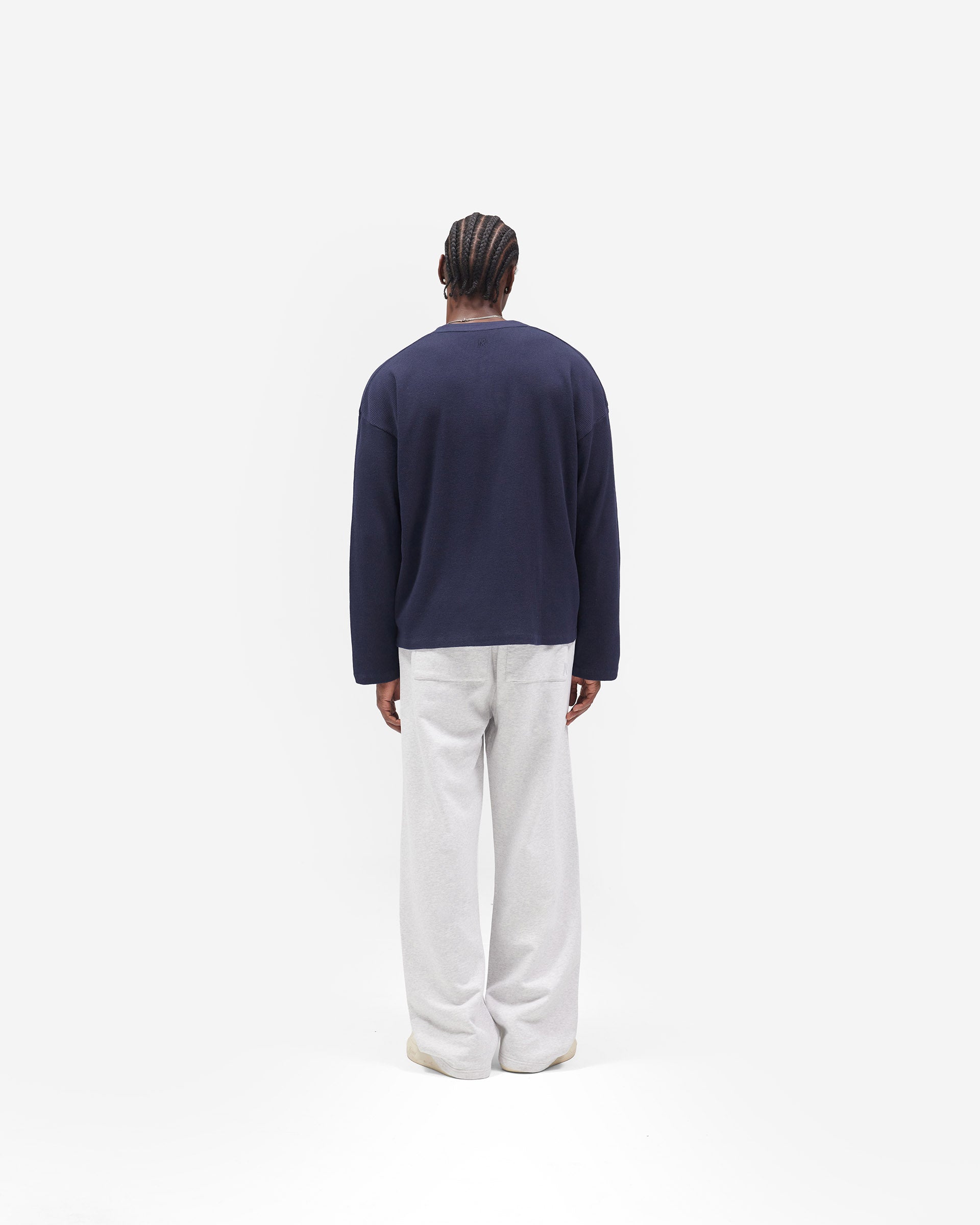 Initial Wide Leg Sweatpants - Ice Grey Marl