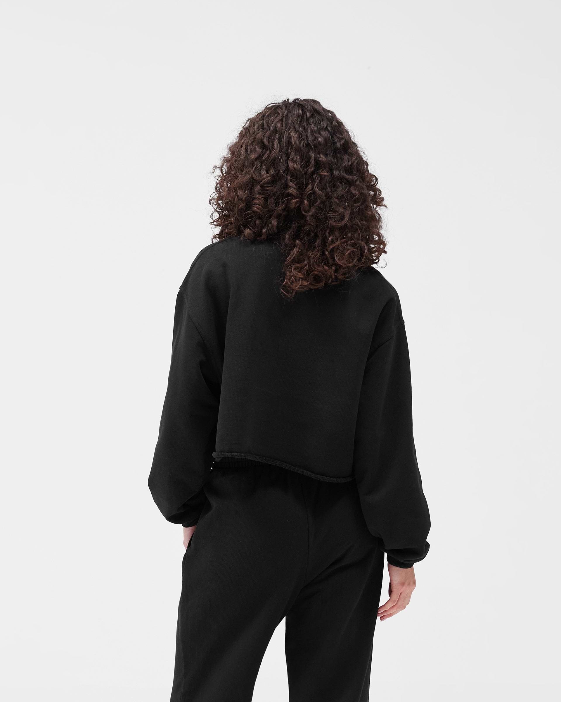 EngLAnd Cropped Sweatshirt - Jet Black
