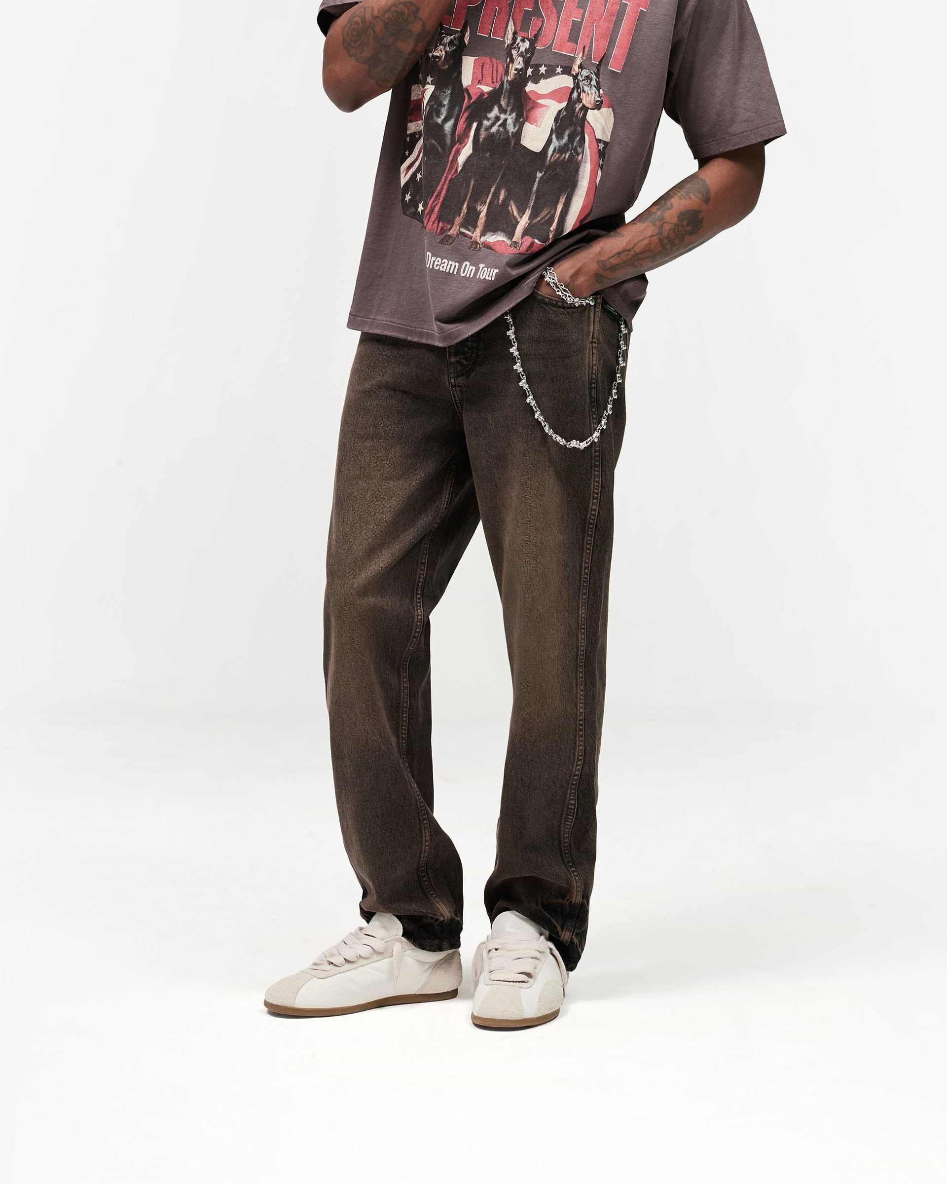 R2 Straight Leg Denim - Bark