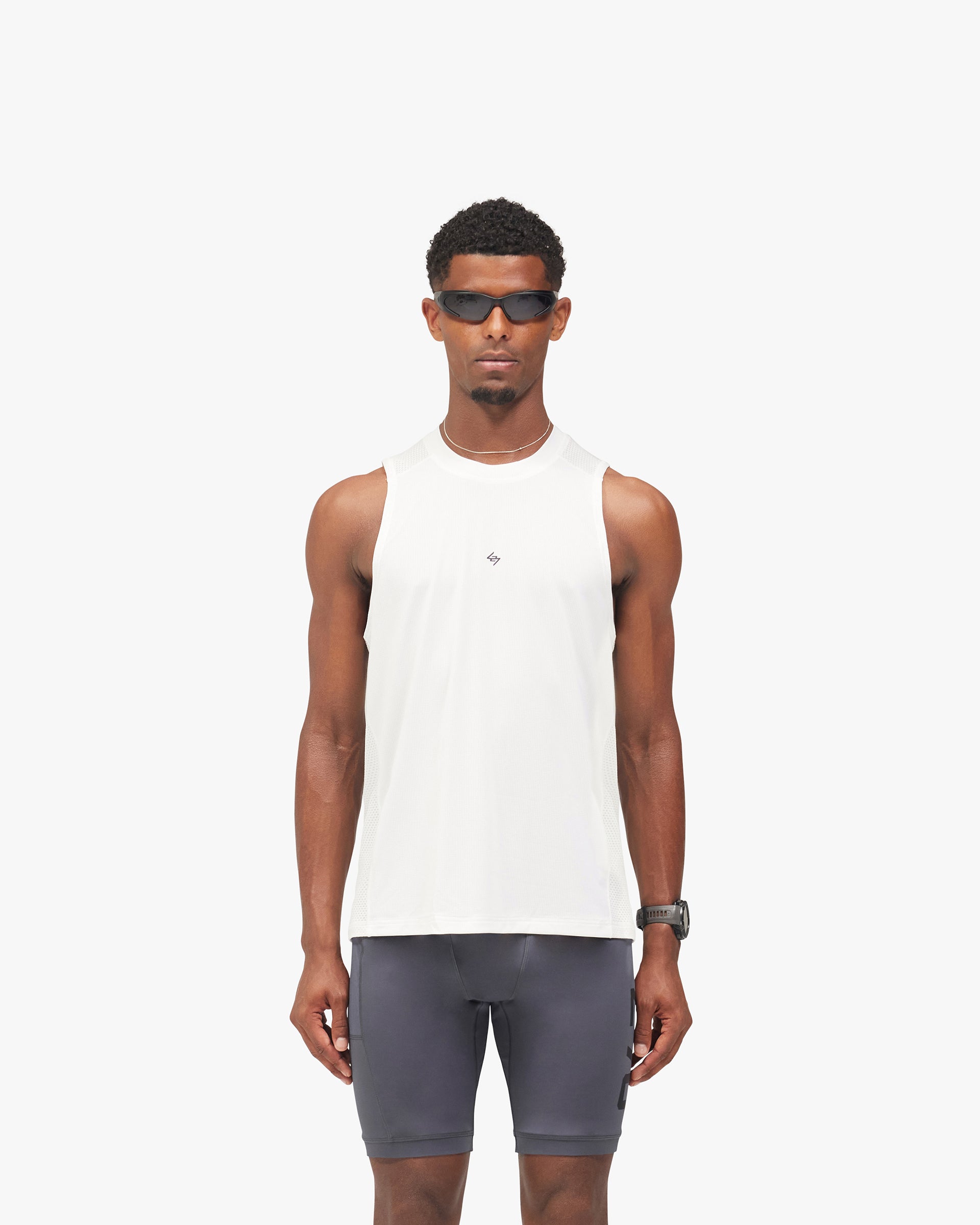 247 Numbers Vest - Flat White