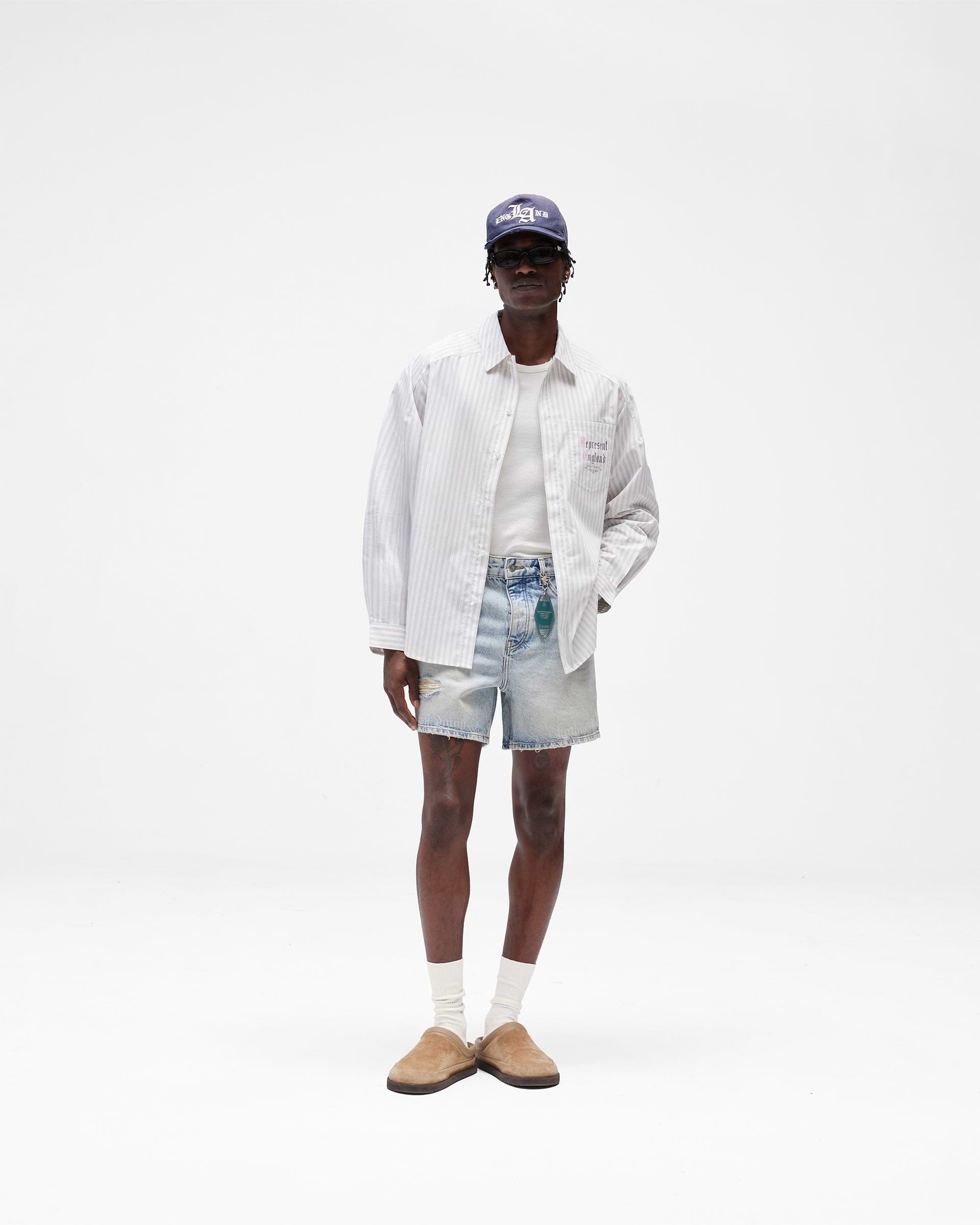 Pinstripe Shirt - Flat White