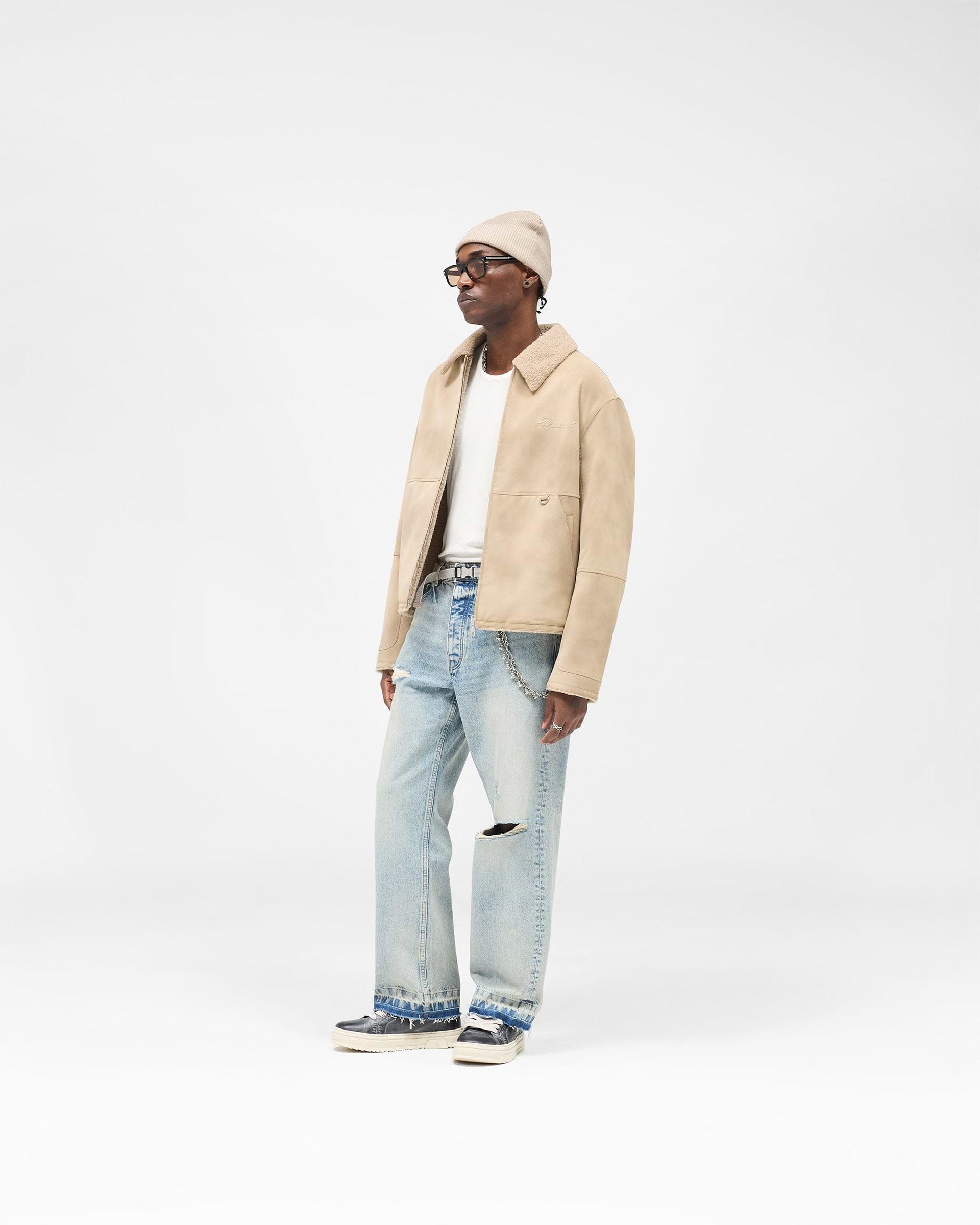 Faux Shearling Jacket - Cafe