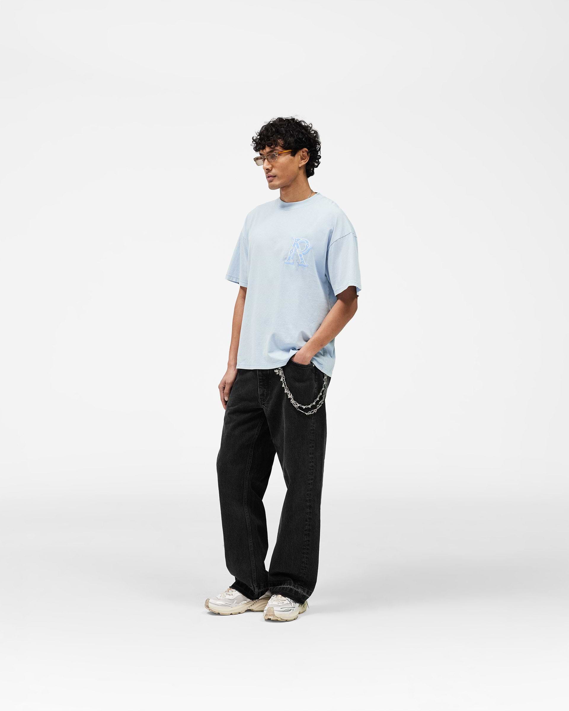 Western Initial T-Shirt - Mountain Blue