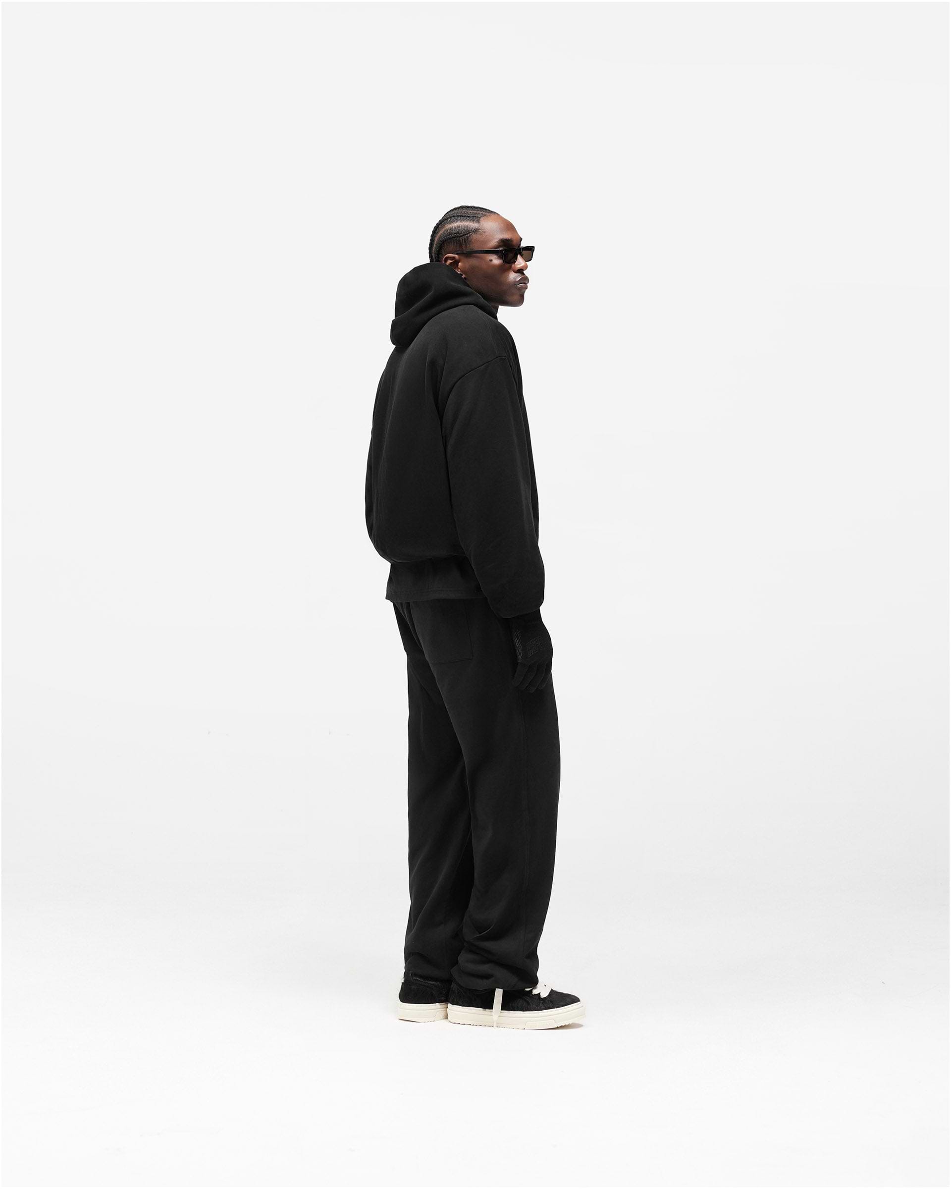 Dual Layer Script Sweatpants - Jet Black