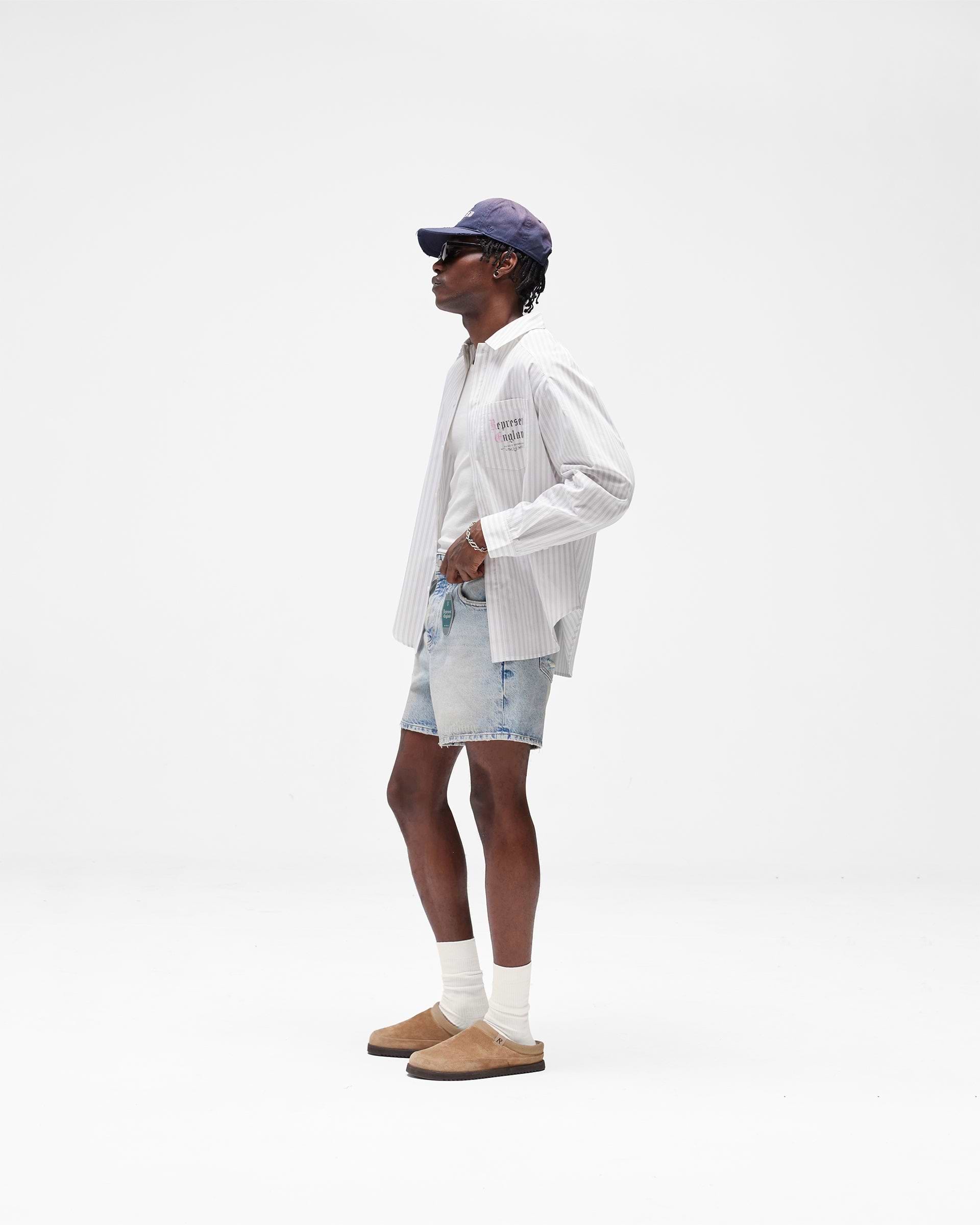 Pinstripe Shirt - Flat White