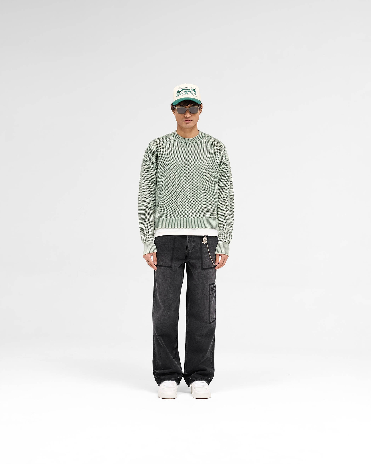 Open Gauge Knit Sweater | Forest Green | REPRESENT