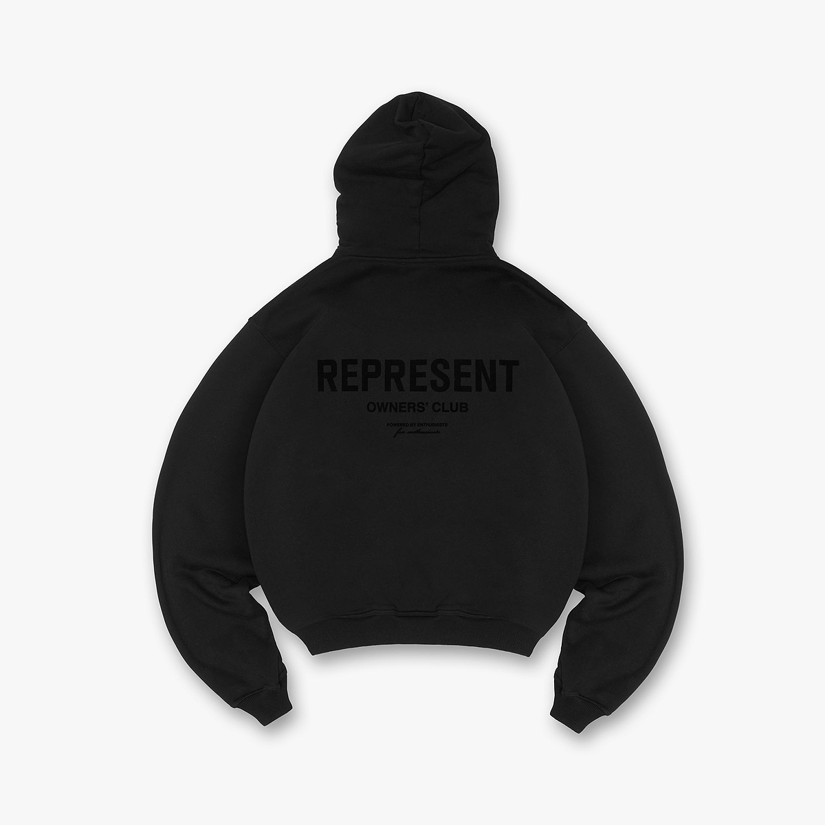 Represent Owners Club Flocked Hoodie - Black