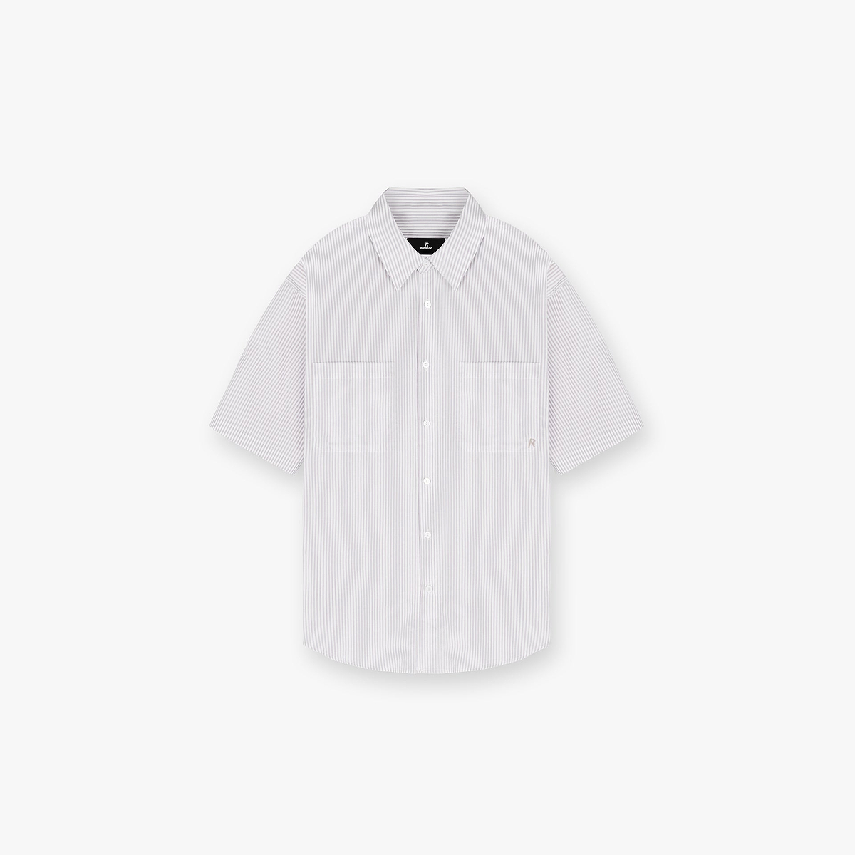 Short Sleeve Pinstripe Shirt - Grey