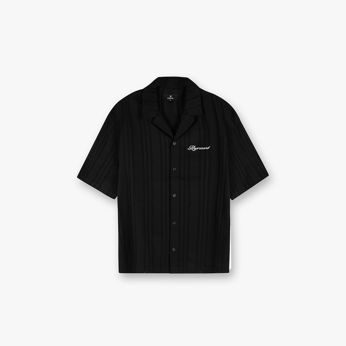 Embroidered Bowling Shirt - Jet Black